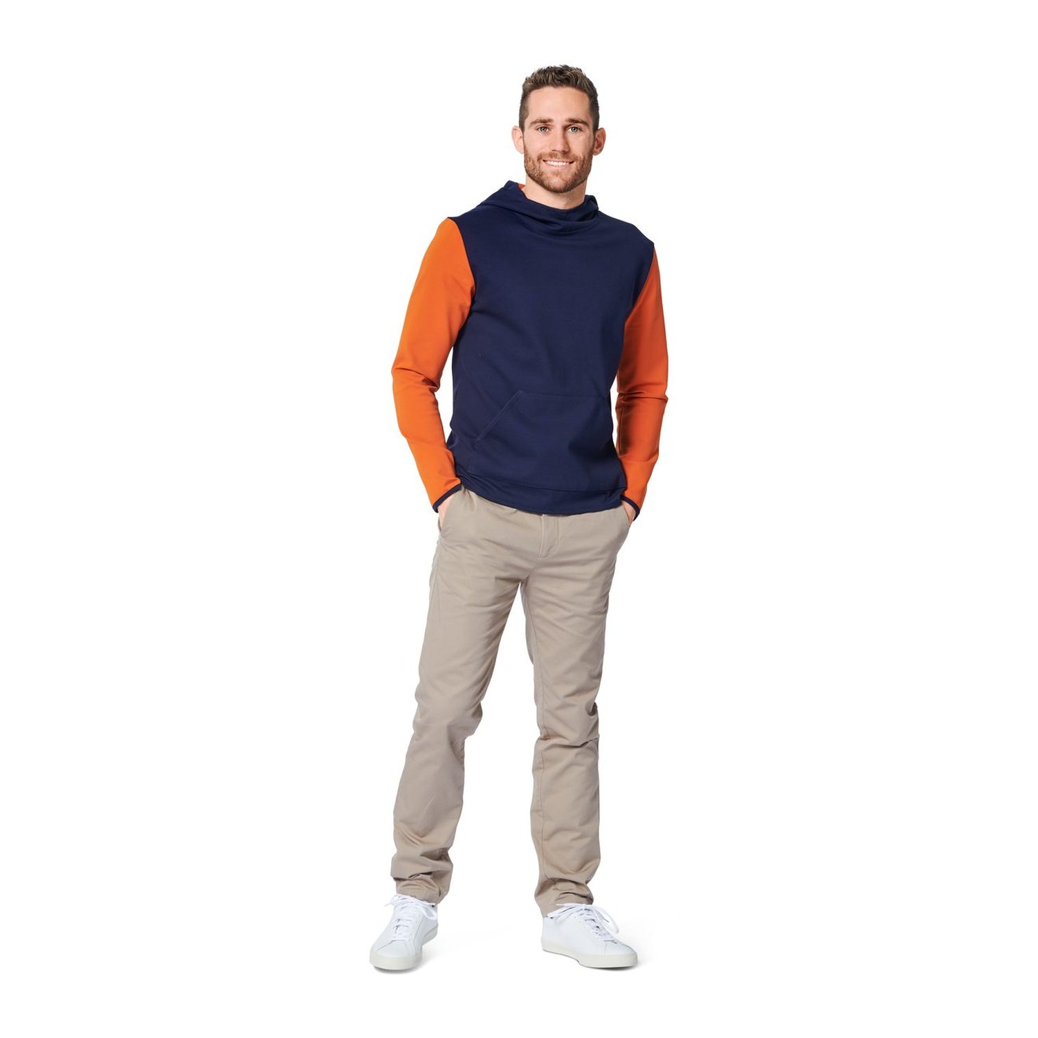 burda style Schnittmuster 6064: Herren-Sweatshirt mit Kapuze, Modellfoto 1