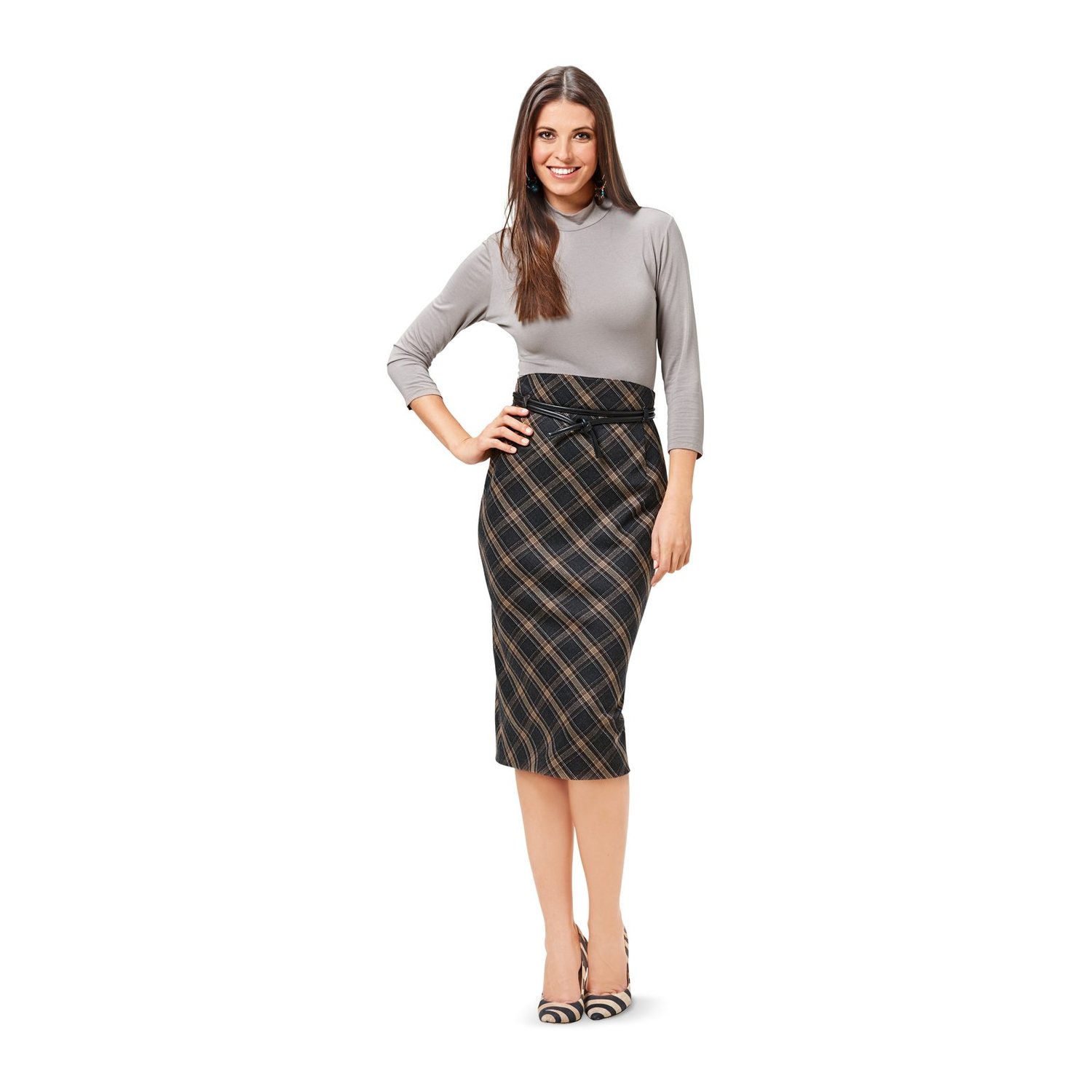 burda style Schnittmuster 8155: Klassischer Bleistiftrock, Modellfoto