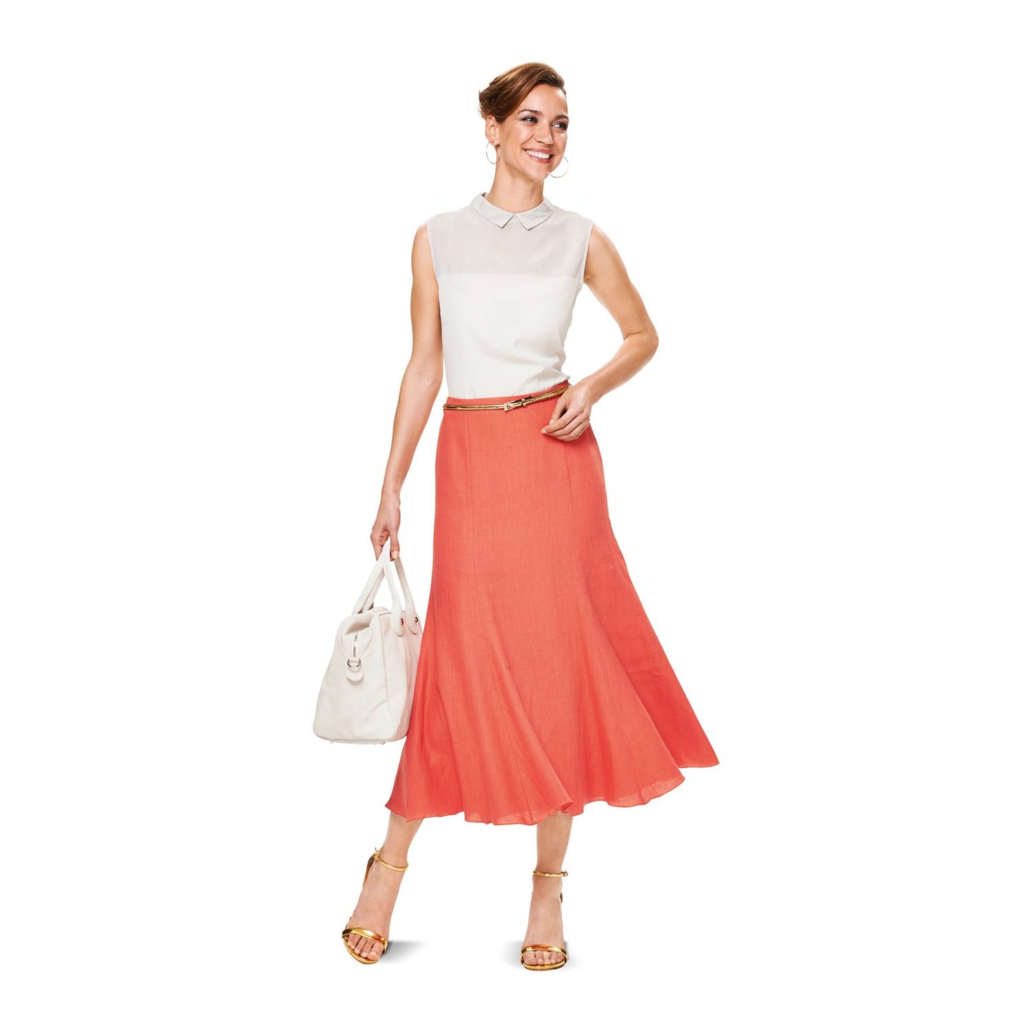 burda style Schnittmuster 6903: Schwingender Bahnenrock, Modellfoto