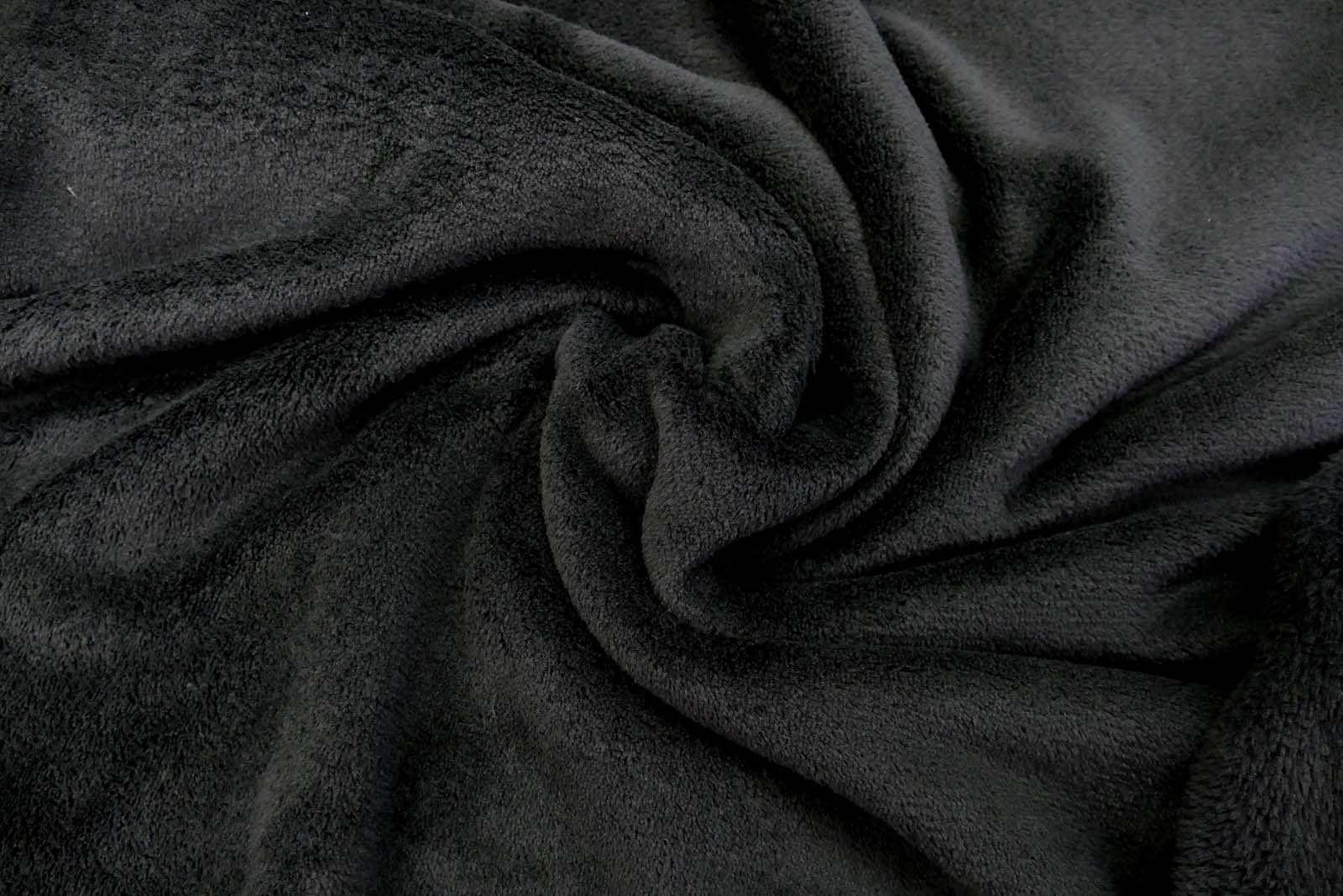 Fleece Wellness schwarz, Fleece als Meterware, 150 cm breit