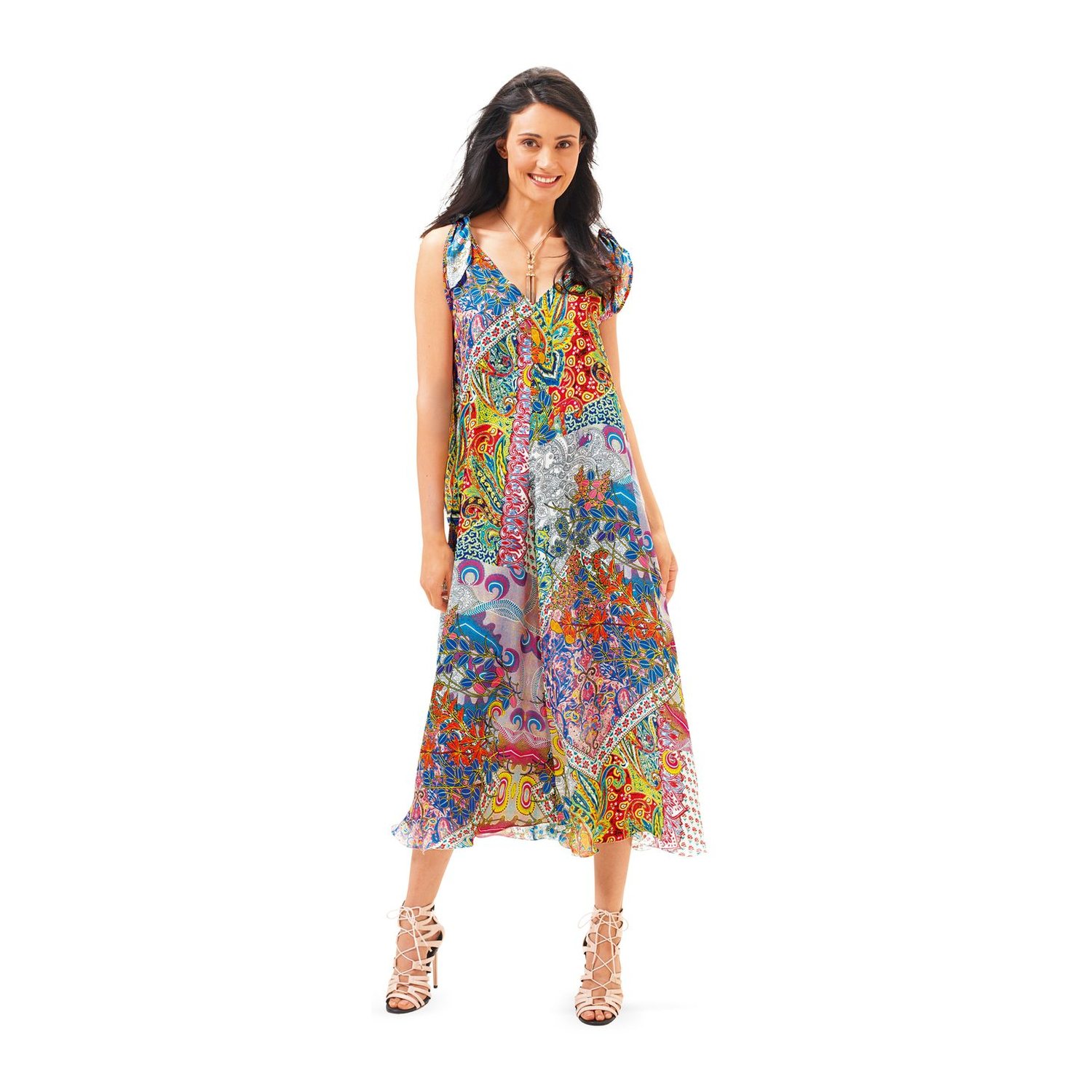 burda style Schnittmuster 6663: Trägerkleid zum Binden, Modellfoto