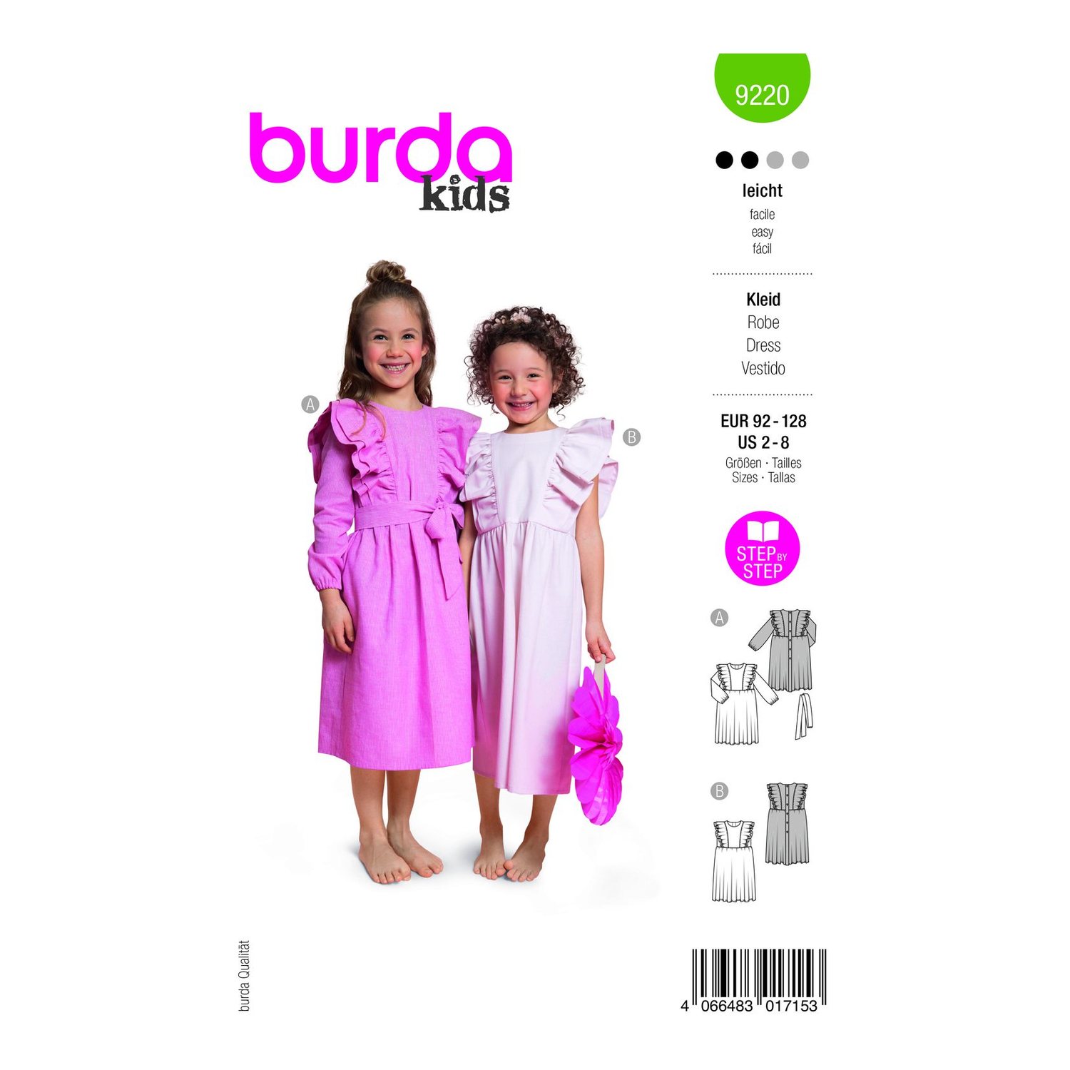 burda style Schnittmuster 9220: Festkleid mit Taillenschleife, Modellfoto 1