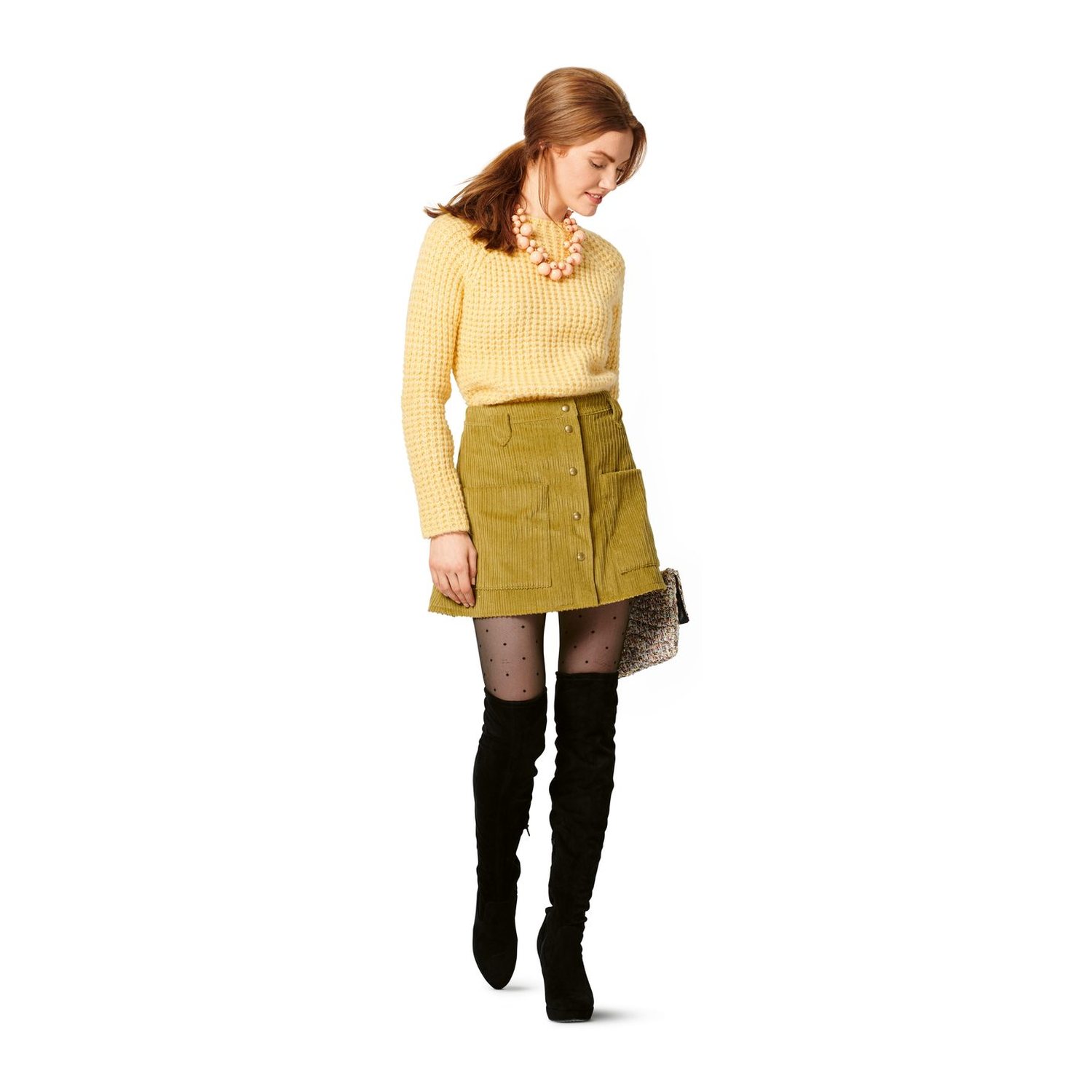 burda style Schnittmuster 6252: Ausgestellter Rock mit Formbund, Modellfoto 1