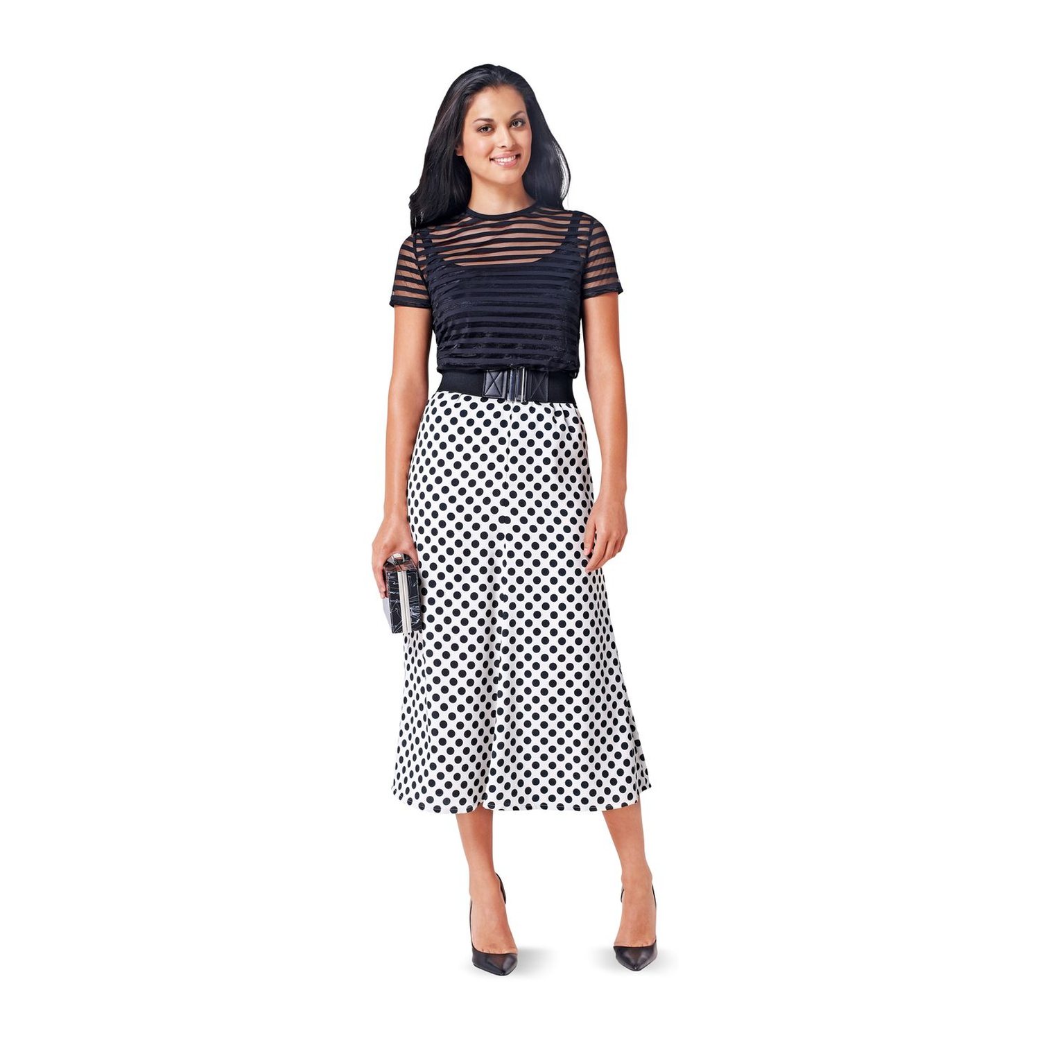 burda style Schnittmuster 6818: Sommerrock mit Gummizug, Modellfoto 1