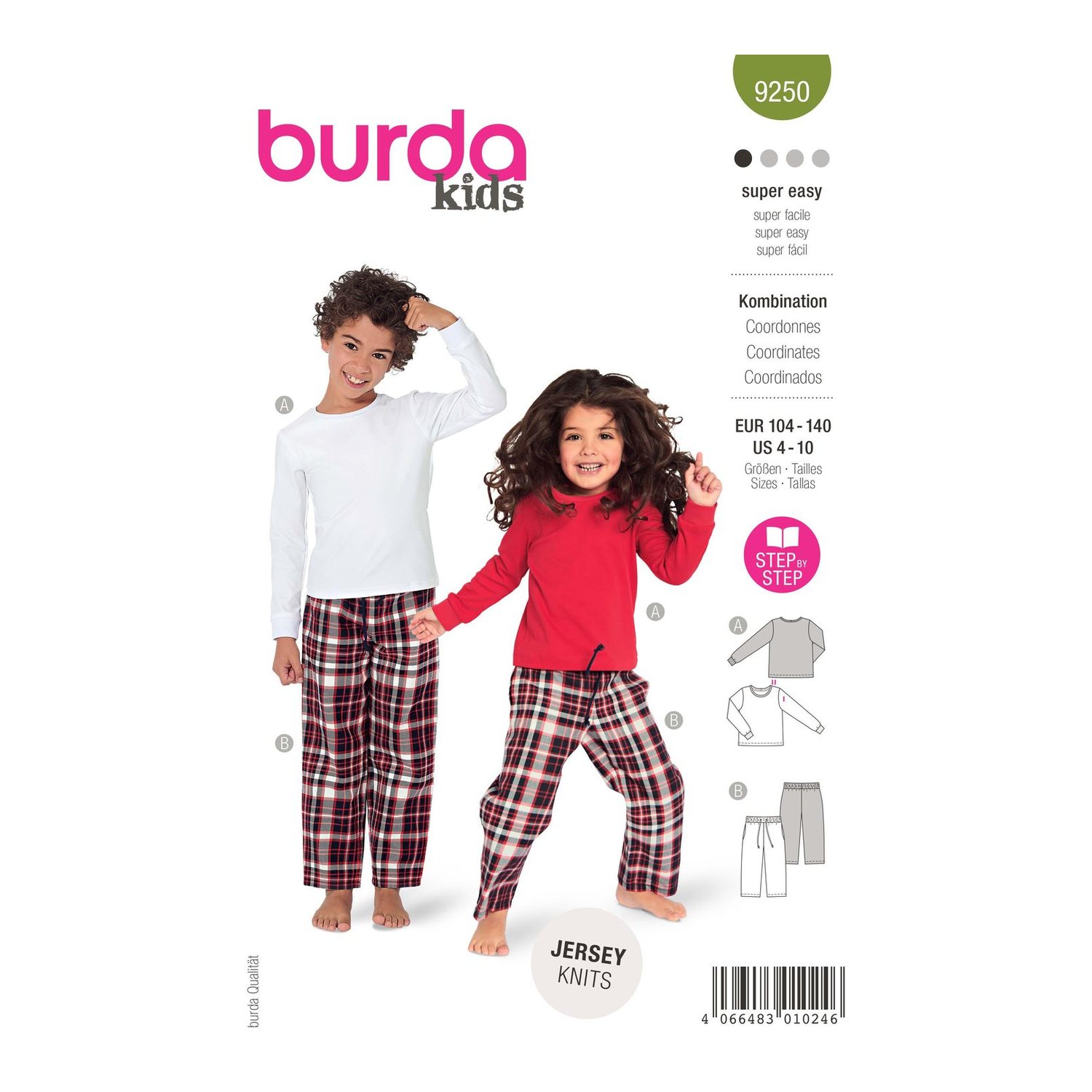 burda style Schnittmuster 9250: Langarmshirt und Hose, Modellfoto 1