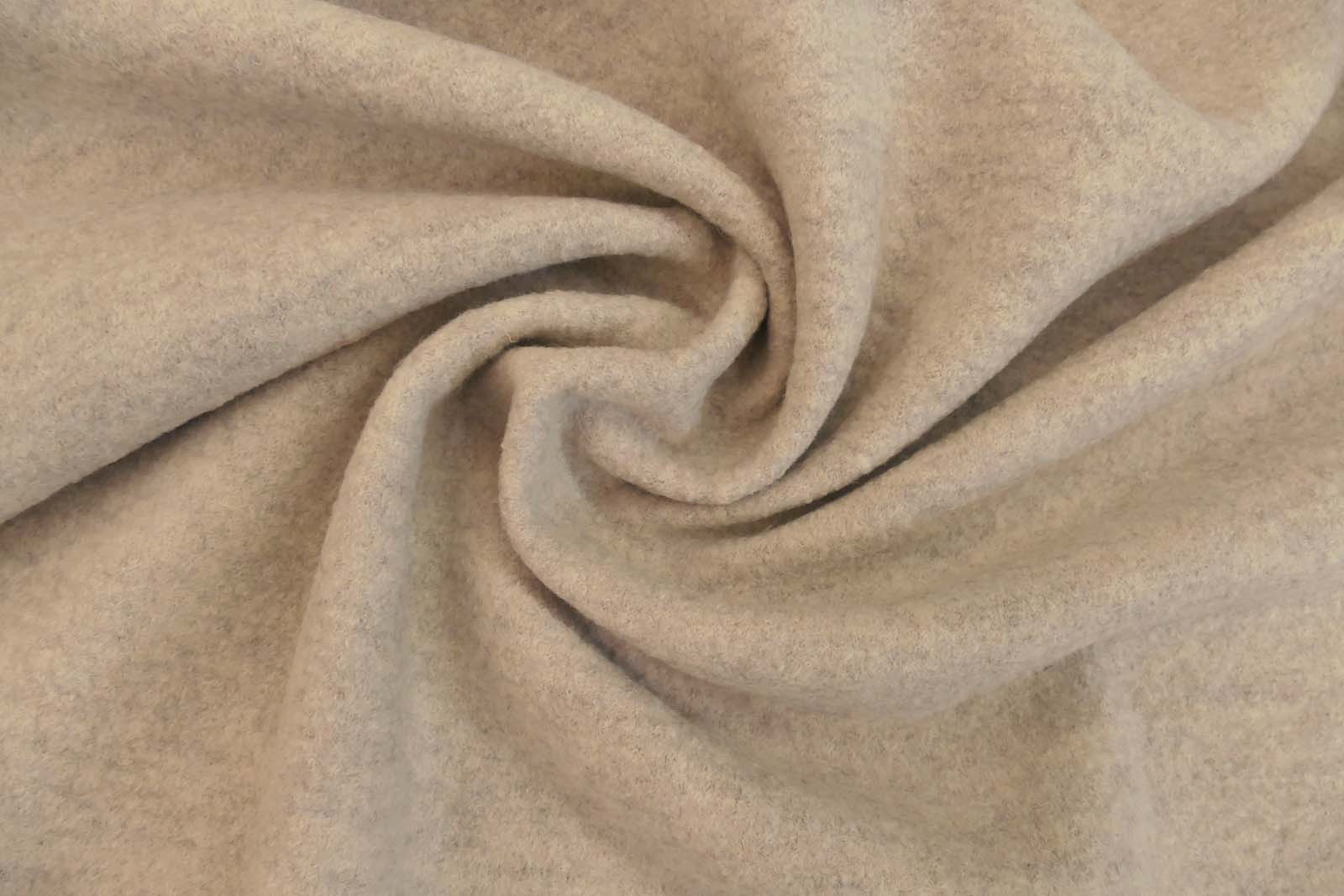 Wollwalk hell taupe melange, Walkstoff als Meterware, 145 cm breit