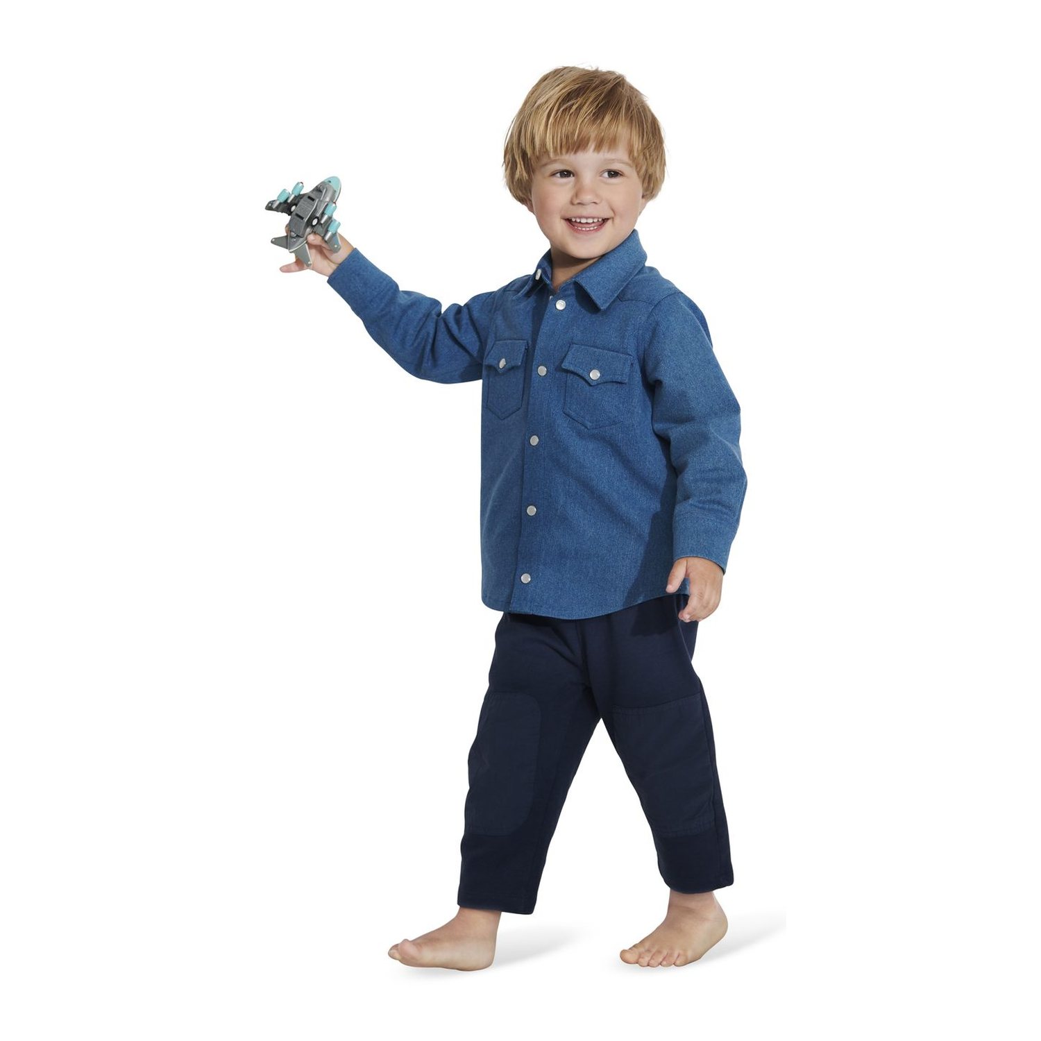 burda style Schnittmuster 9248: Kinderhemd und gefütterte Weste, Modellfoto 2