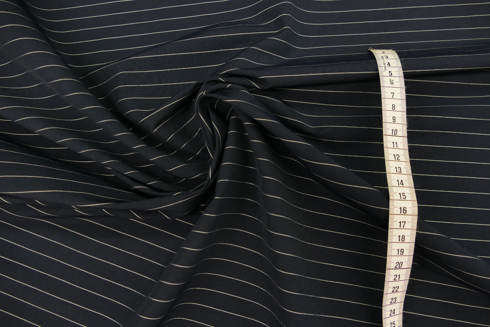 Stretchstoff blau Nadelstreifen