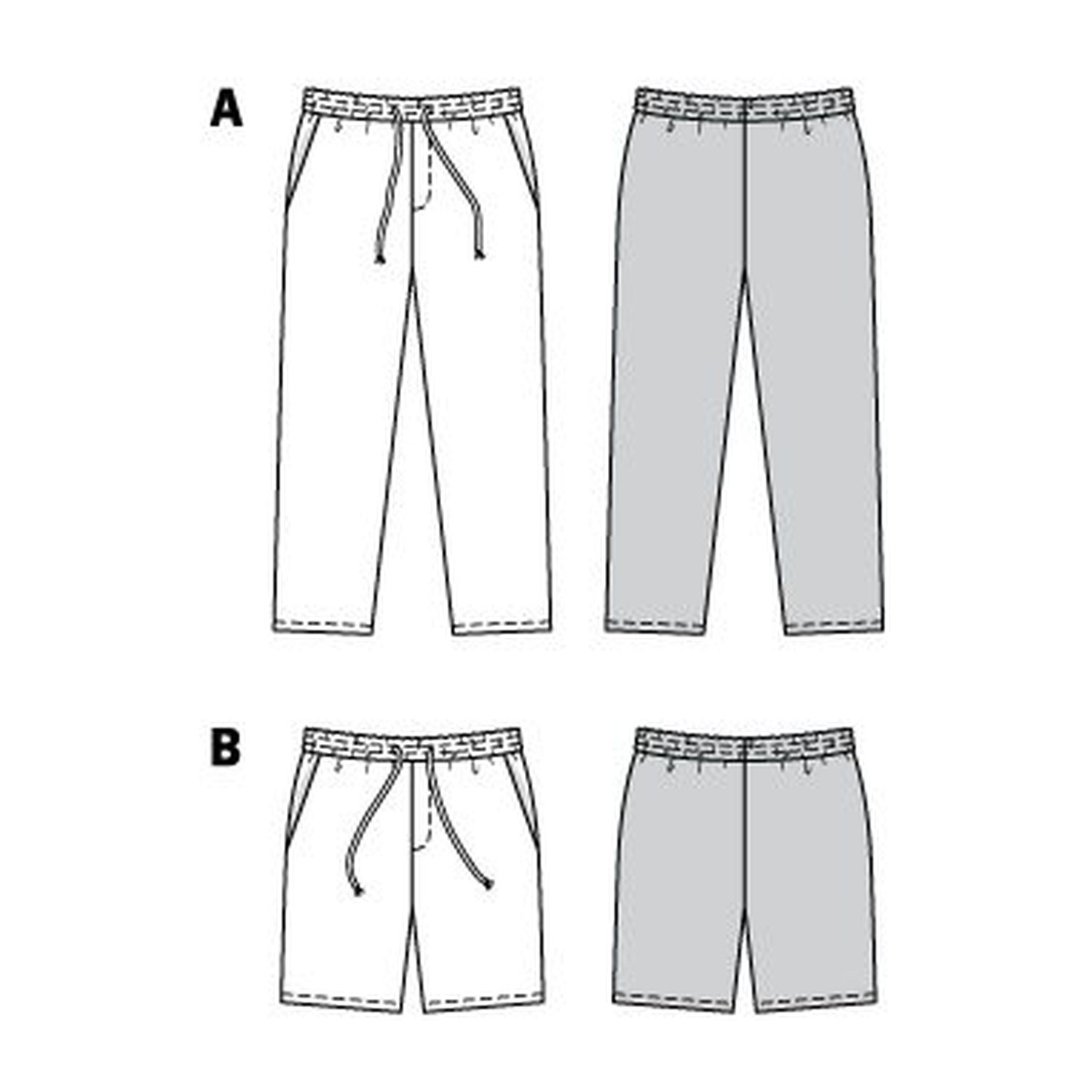 burda style Schnittmuster 9324: Bermudashorts aus Jersey, Technische Zeichnung