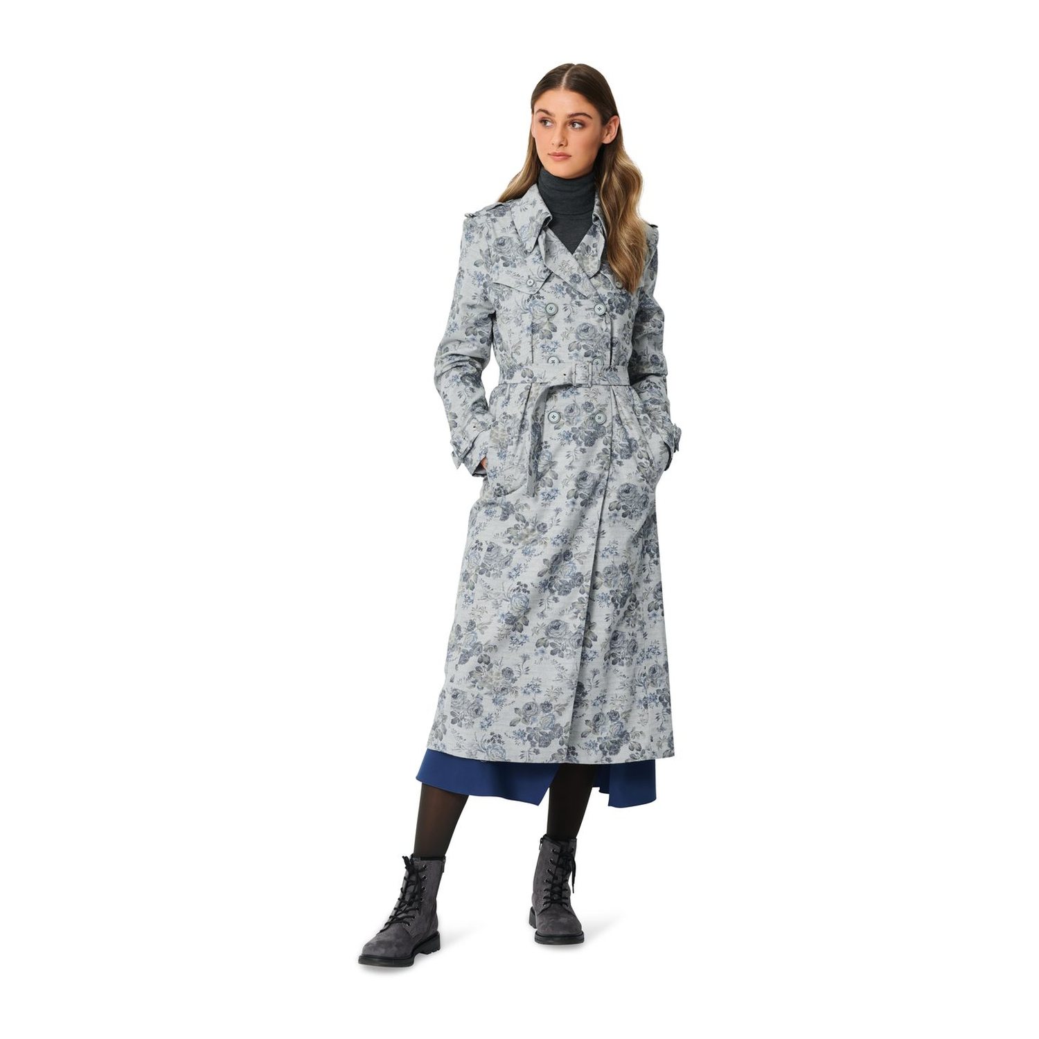burda style Schnittmuster 5984: Kaban-Jacke und Trenchcoat, Modellfoto 2