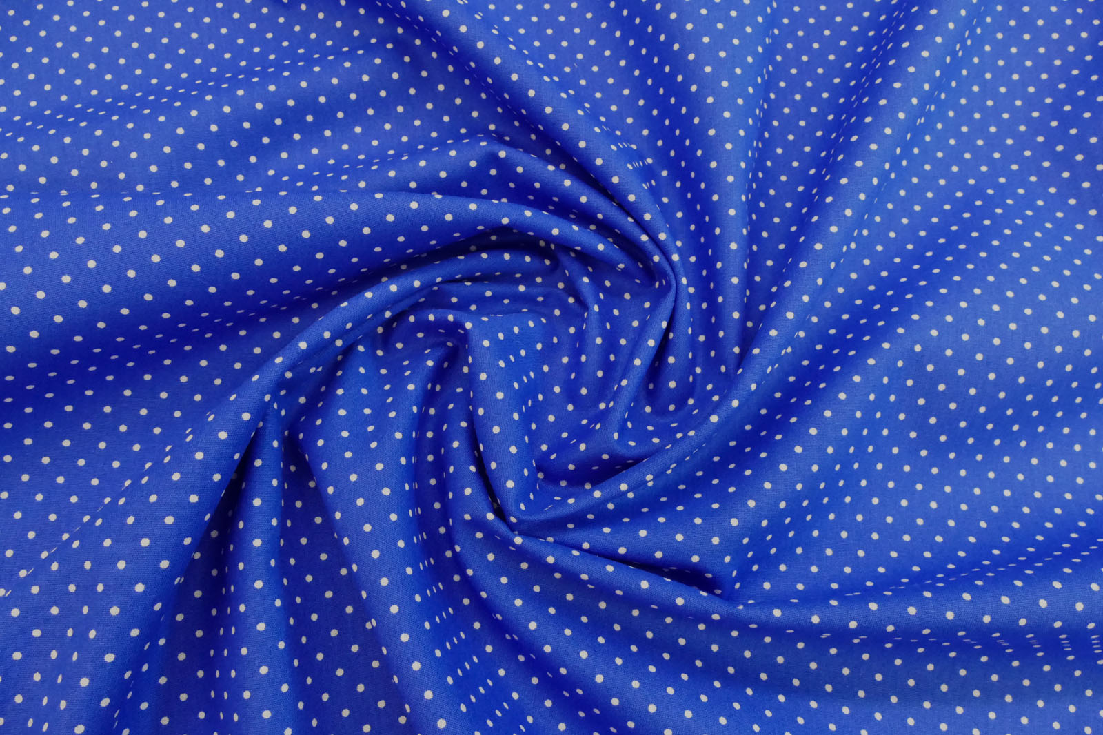 Baumwollpopeline Tupfen royalblau mit weiß