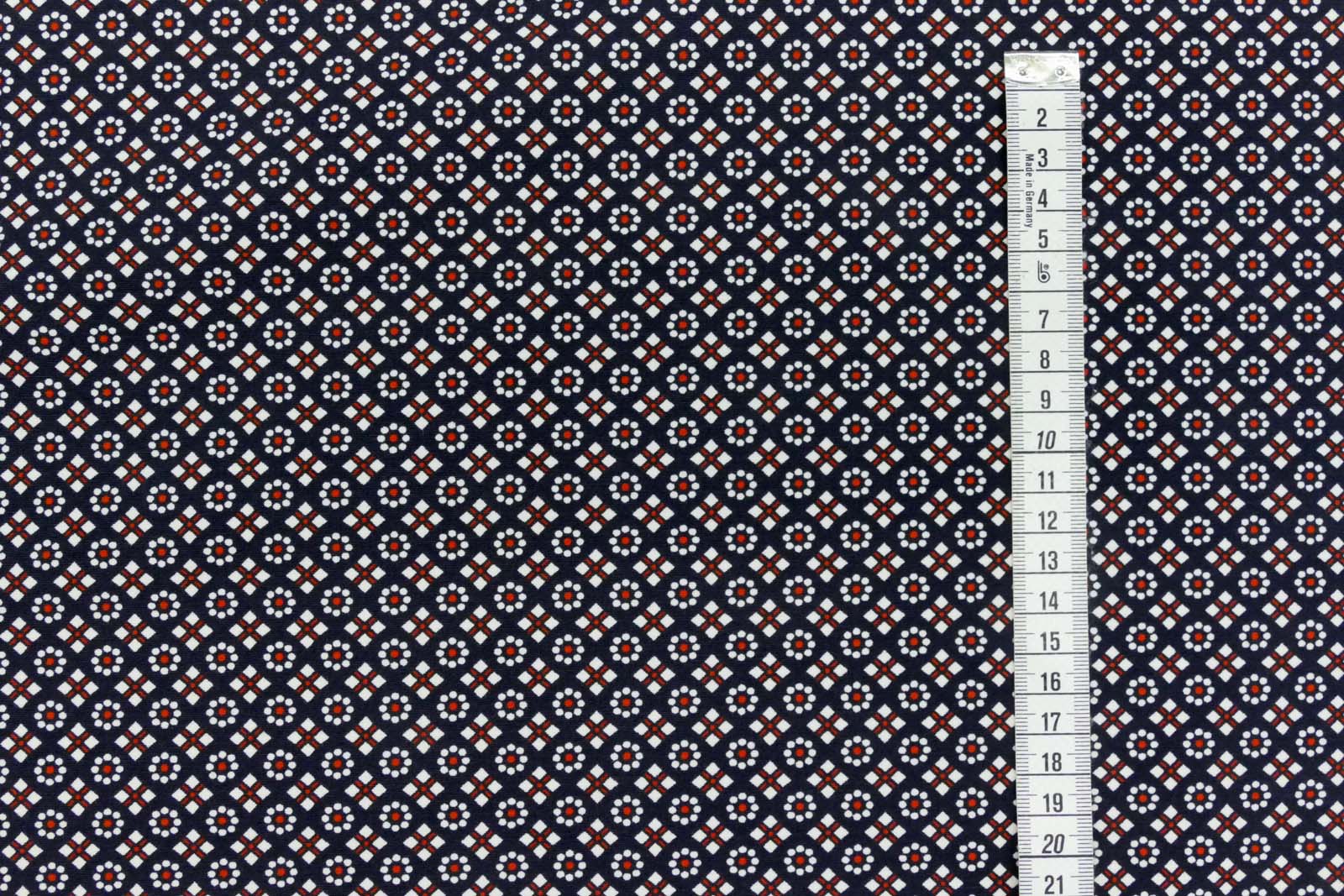 Stretch Viskose Blau Blümchen 487