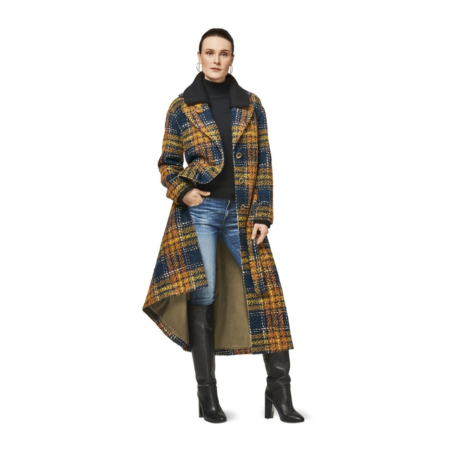 burda style Schnittmuster 6462: Blazermantel lang und kurz, Modellfoto 1