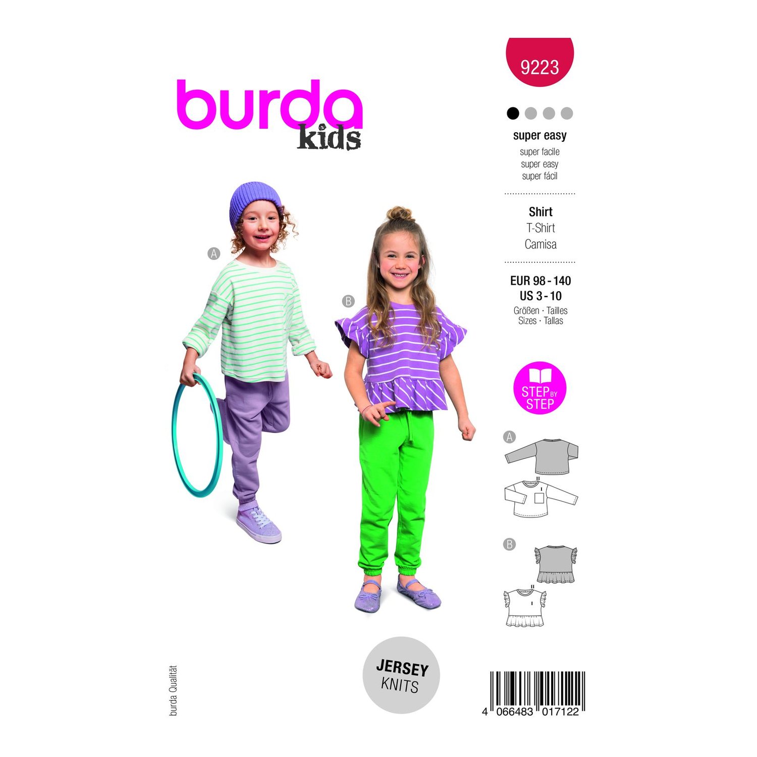 burda style Schnittmuster 9223: Unisex-Sweatshirt mit XL-Tasche, Modellfoto 1