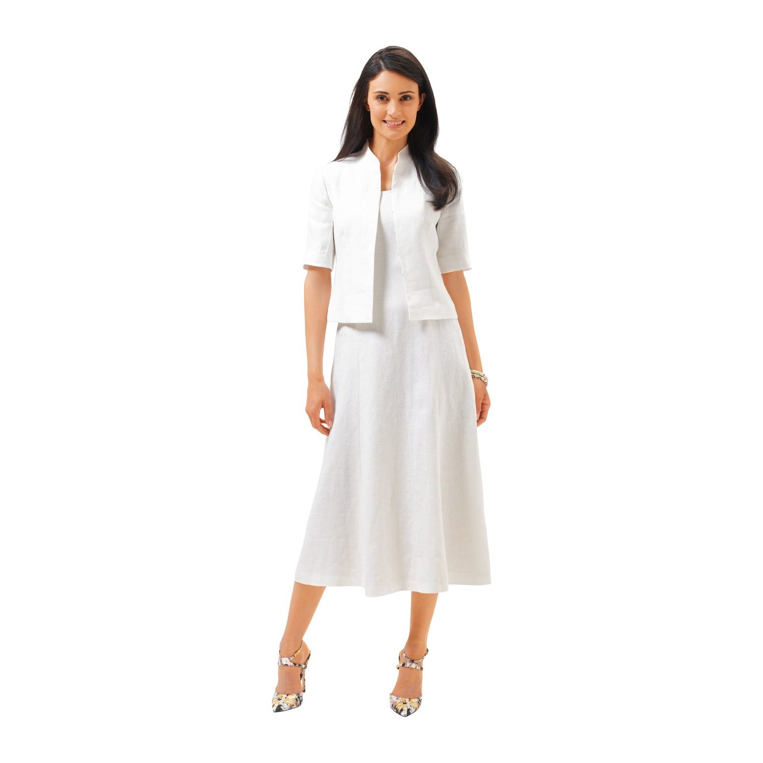 burda style Schnittmuster 6687: Ausgestelltes Kleid und Kurzarmjacke, Modellfoto 1