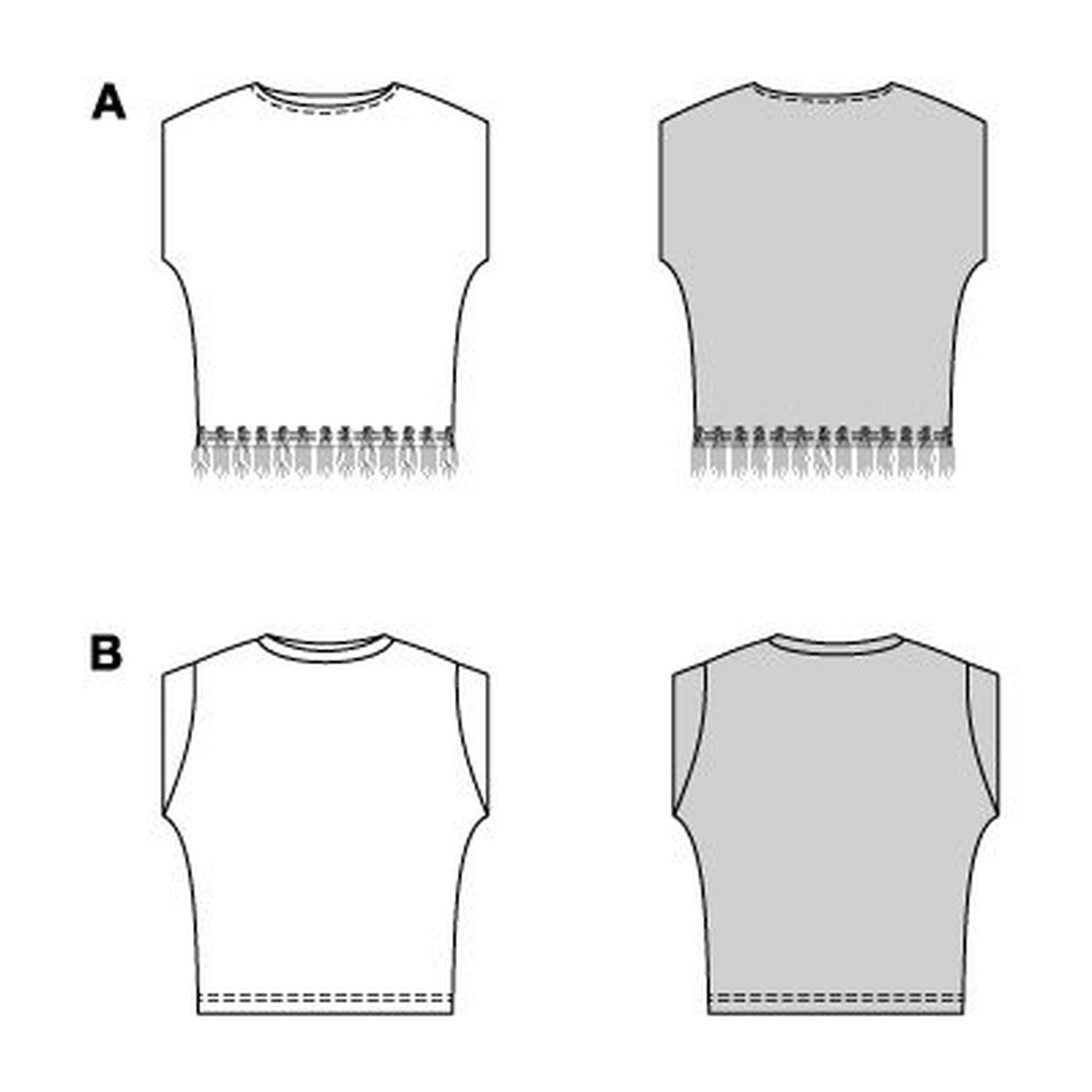 burda style Schnittmuster 5657: Zwei Shirts mit besonderen Details, Modellfoto