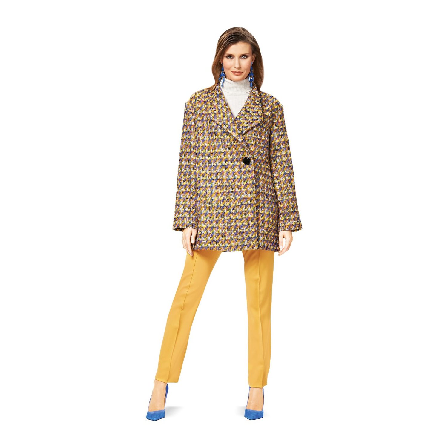 burda style Schnittmuster 6736: Jacke und Mantel mit Spatenkragen, Modellfoto 2