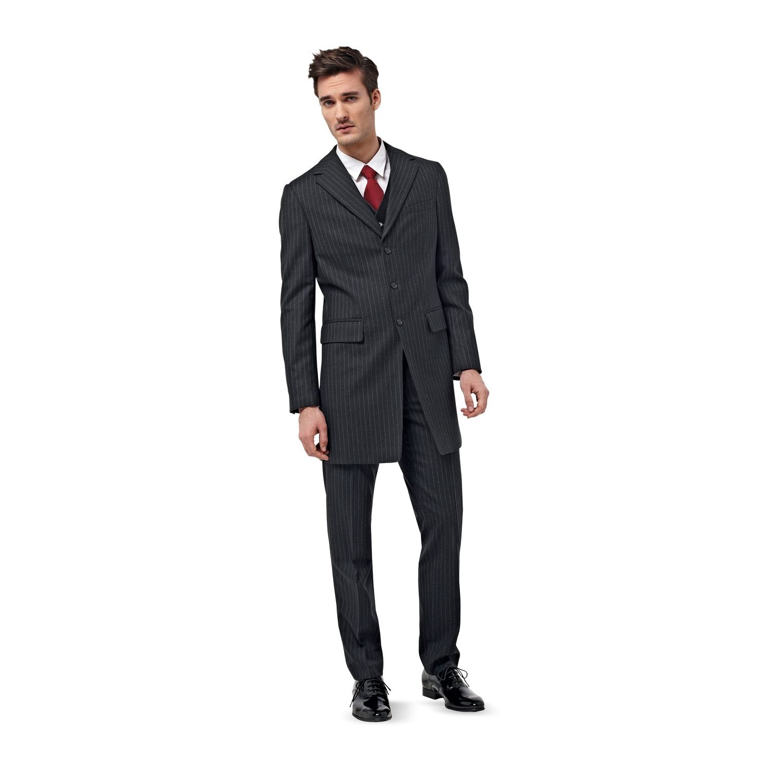 burda style Schnittmuster 6871: Herrenanzug mit Weste, Modellfoto
