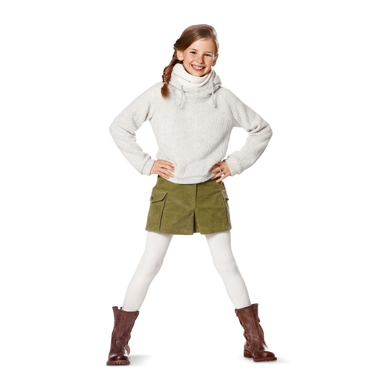 burda style Schnittmuster 9482: Kapuzenshirt, Hose und Leggings, Modellfoto 1