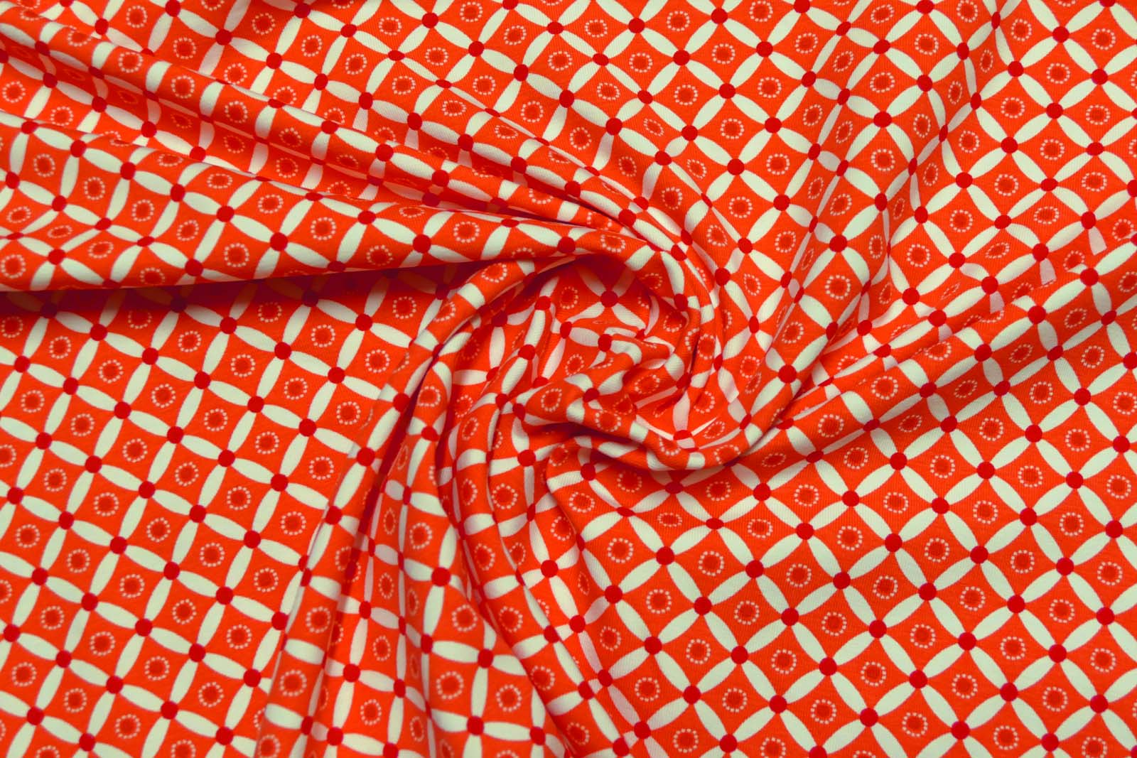 Baumwoll Jersey  Raute rotorange 634