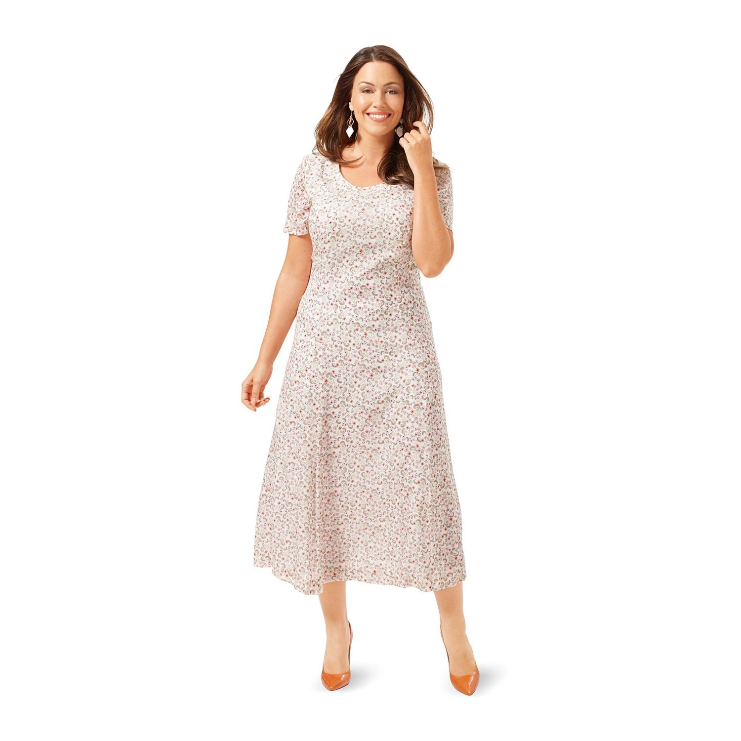 burda style Schnittmuster 6680: Figurgünstiges Kleid, Modellfoto