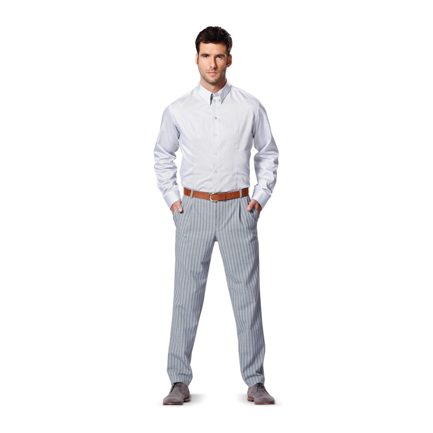 burda style Schnittmuster 7045: Herrenhemd mit drei Kragen, Modellfoto 3