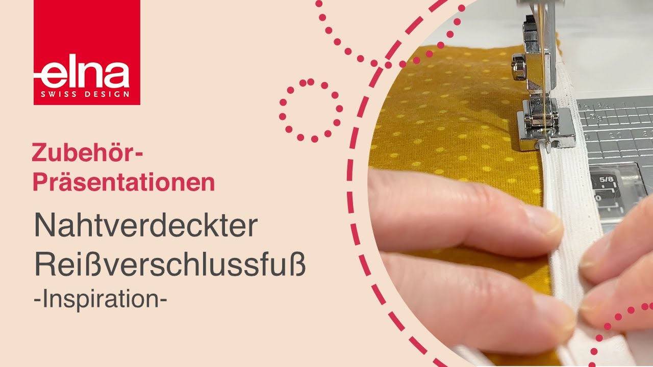 Elna Nahtverdeckter Reißverschlussfuß für 680+, 710, 720PRO u. a., Ansicht 2