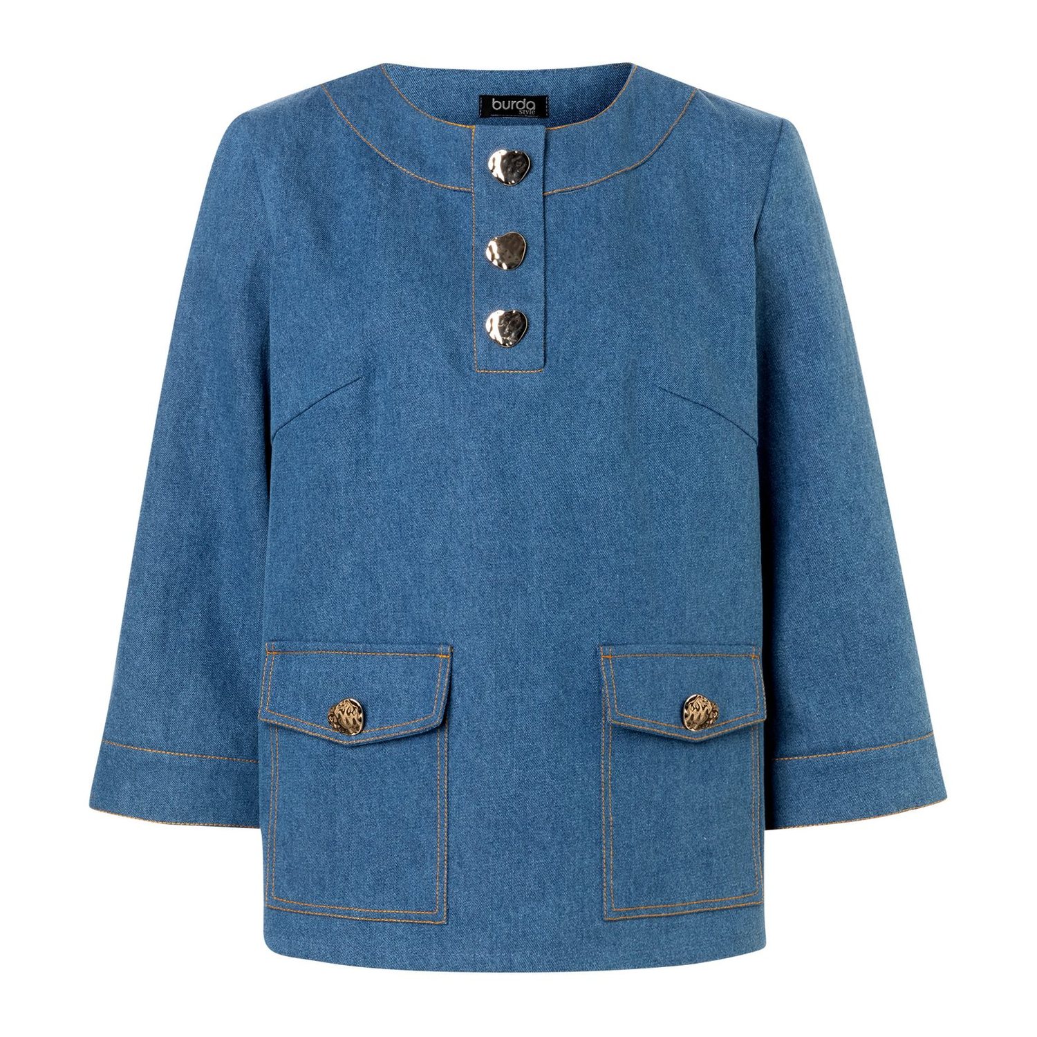 burda style Schnittmuster 5655: Blusen im Polo-Schnitt, Modellfoto