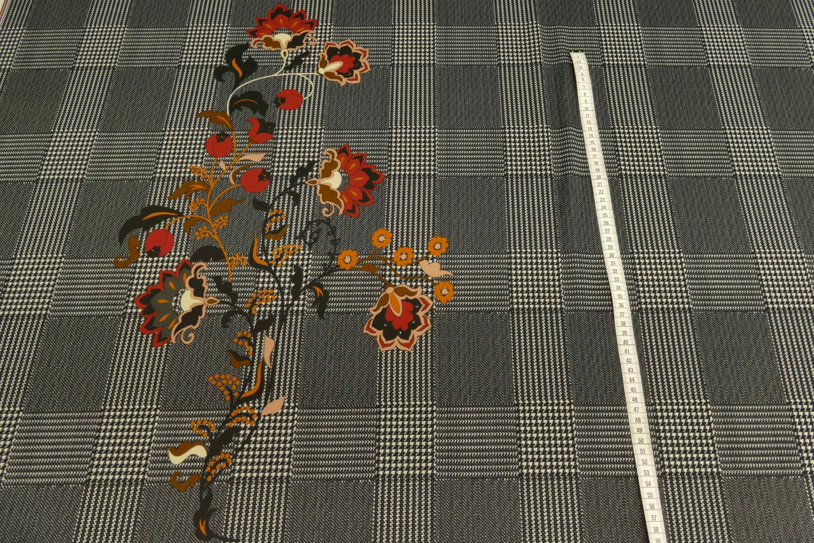 Romanit Jersey  Panel Blumen Ranke