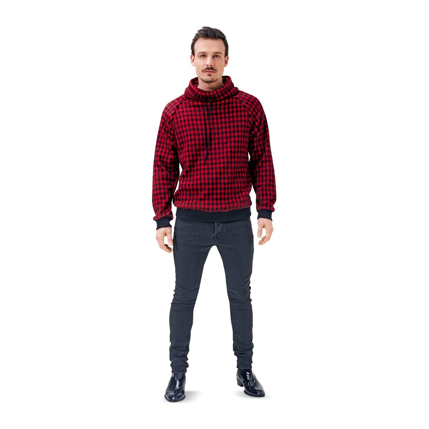 burda style Schnittmuster 6718: Lässiger Herren-Sweater, Modellfoto 2