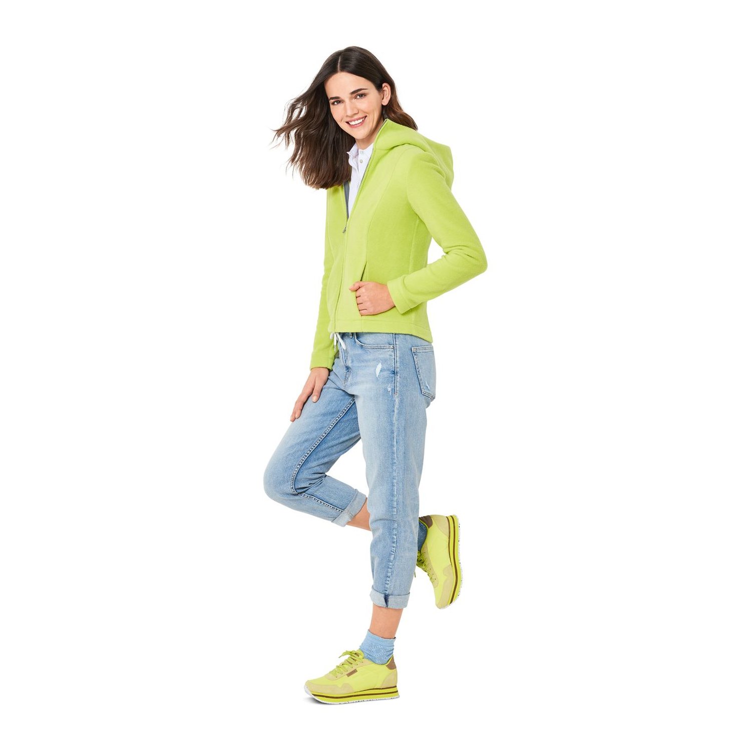 burda style Schnittmuster 6114: Weste und Jacke mit Reißverschluss, Modellfoto 3
