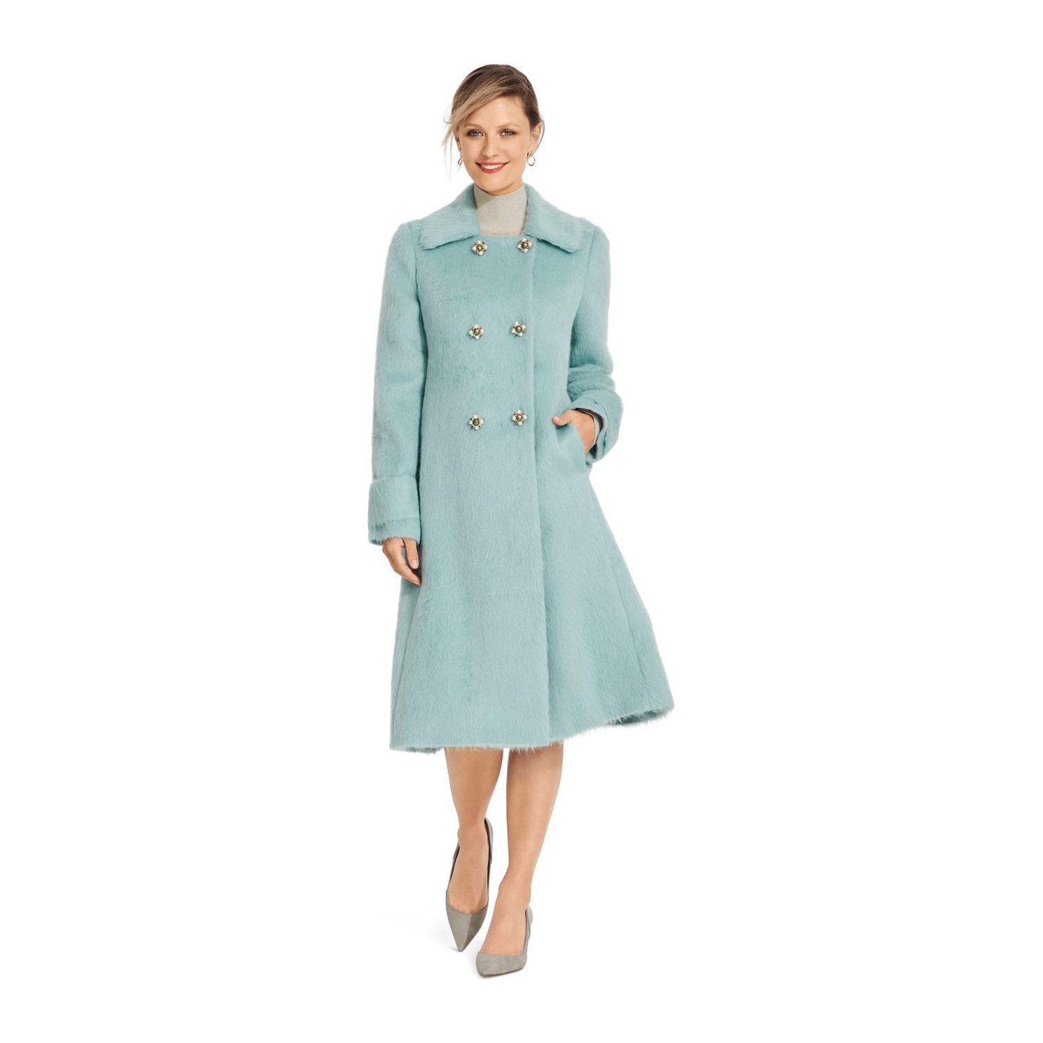 burda style Schnittmuster 6092: Zweireihiger Mantel mit großem Kragen, Modellfoto 2