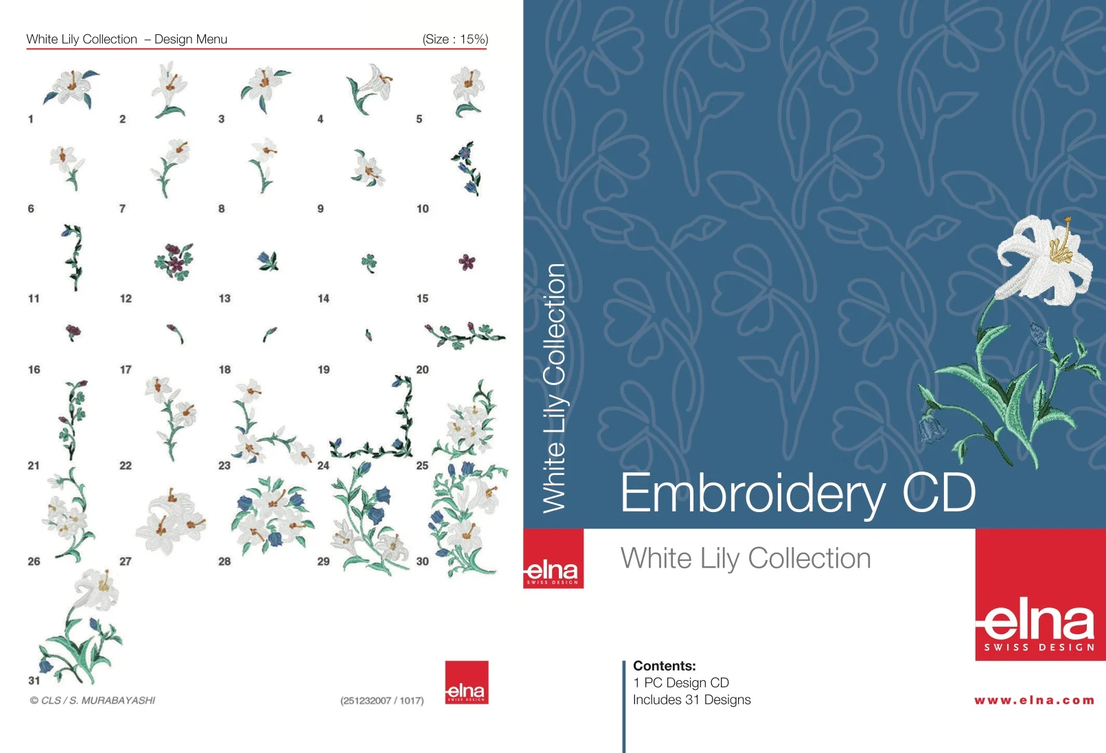 Elna Stickdesign-Kollektion «white lily collection»
