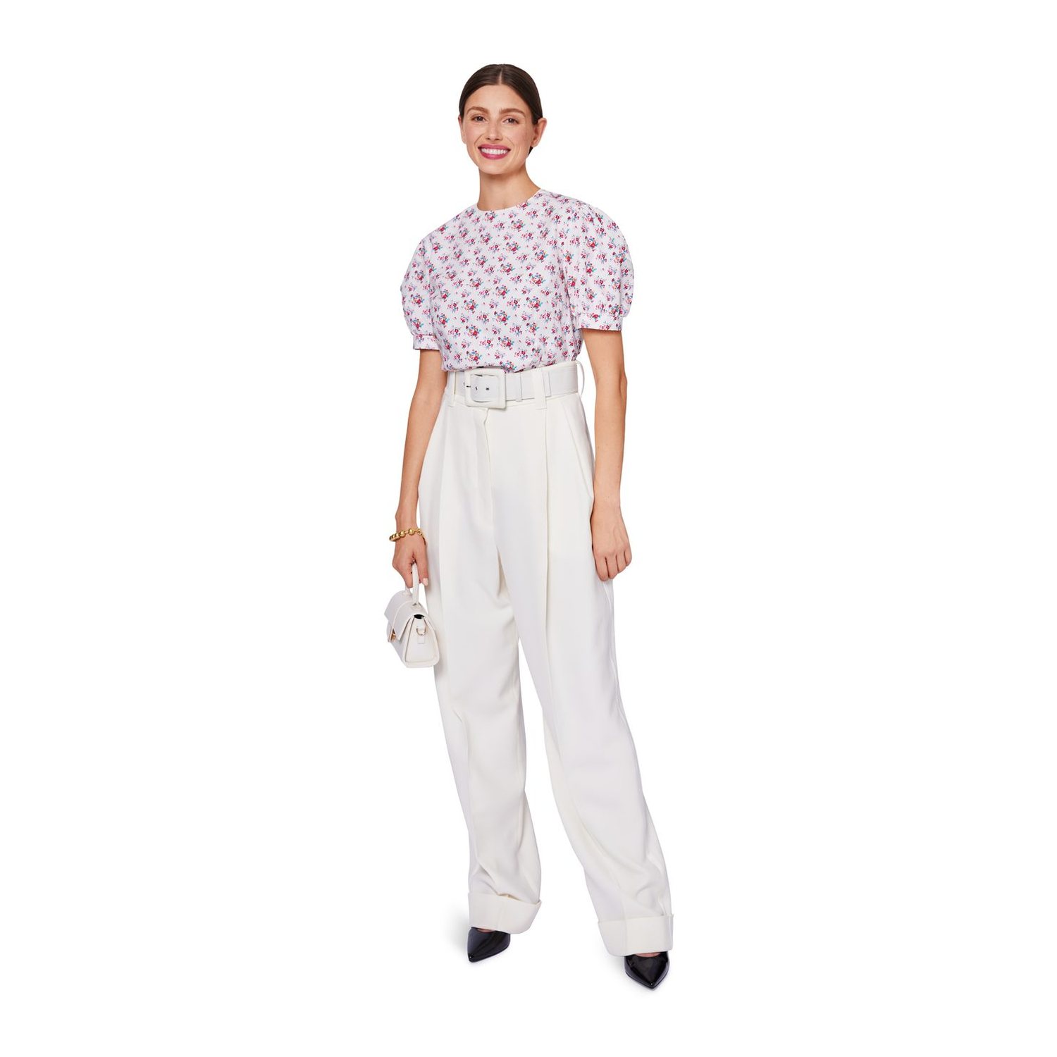burda style Schnittmuster 5687: Blusen mit Puffärmeln und Bubikragen, Modellfoto 1