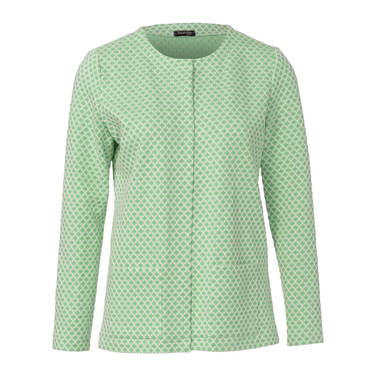 burda style Schnittmuster 6053: Cardigan mit Rundhalsausschnitt, Modellfoto 3