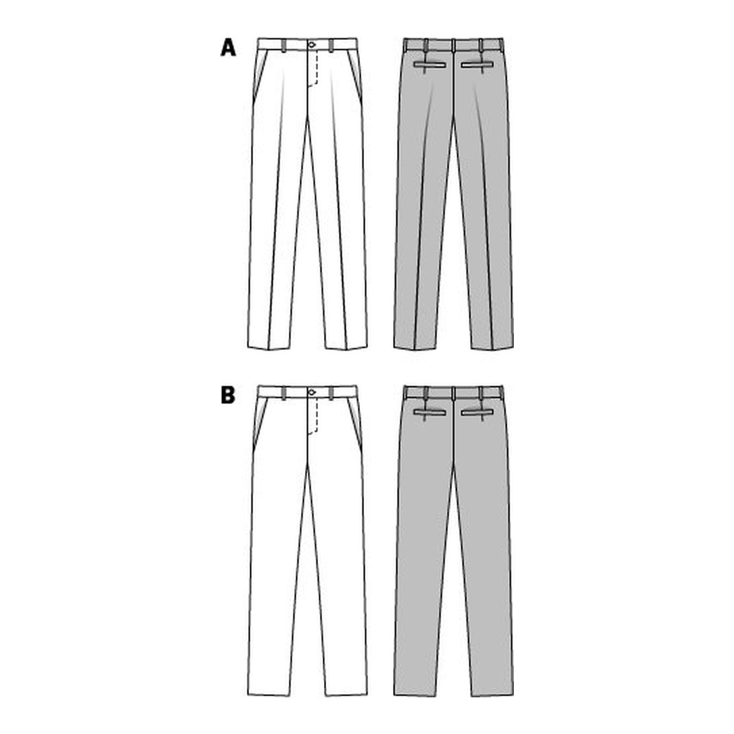 burda style Schnittmuster 6933: Hose für Herren, Technische Zeichnung