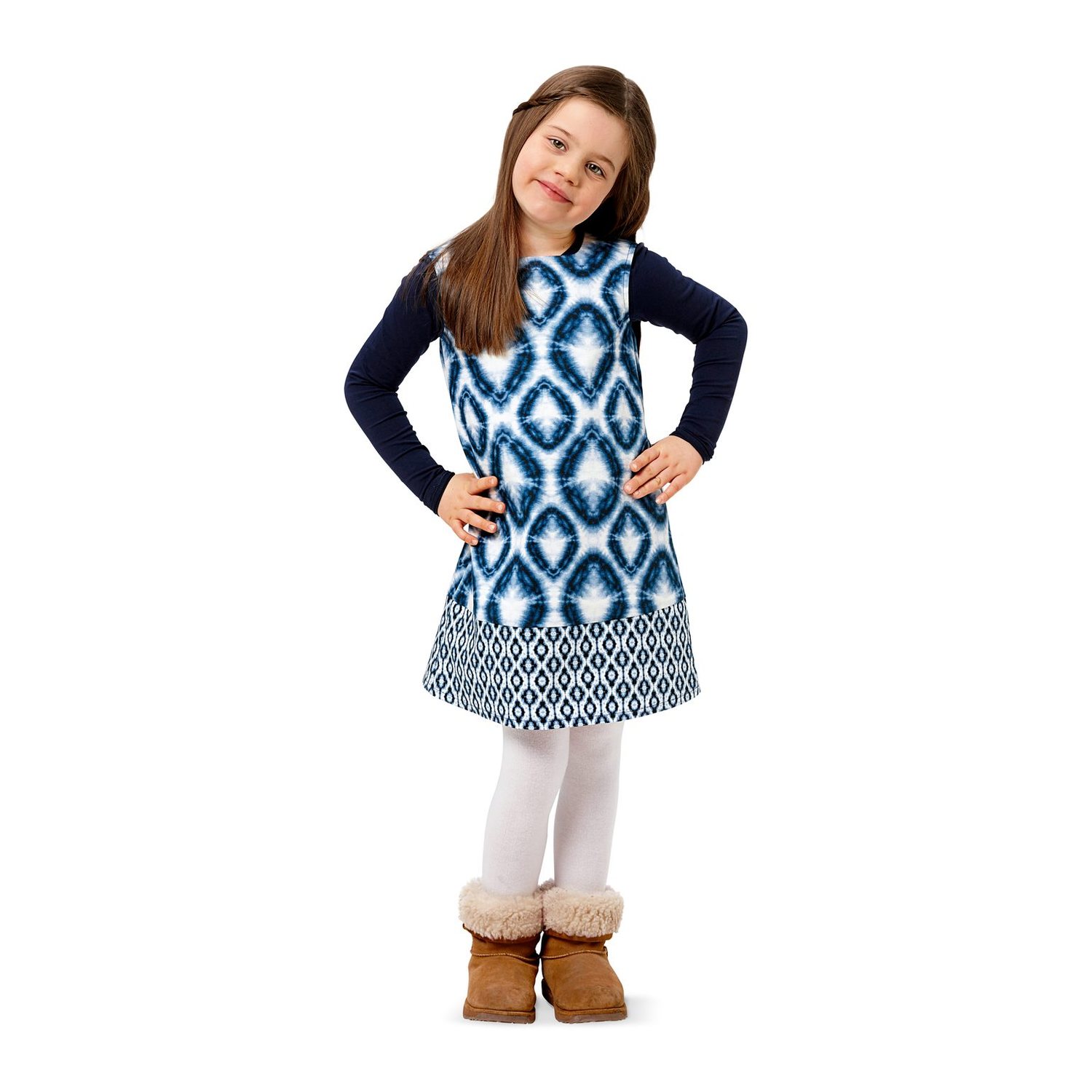 burda style Schnittmuster 9380: Einfaches Mädchenkleid, Modellfoto 1