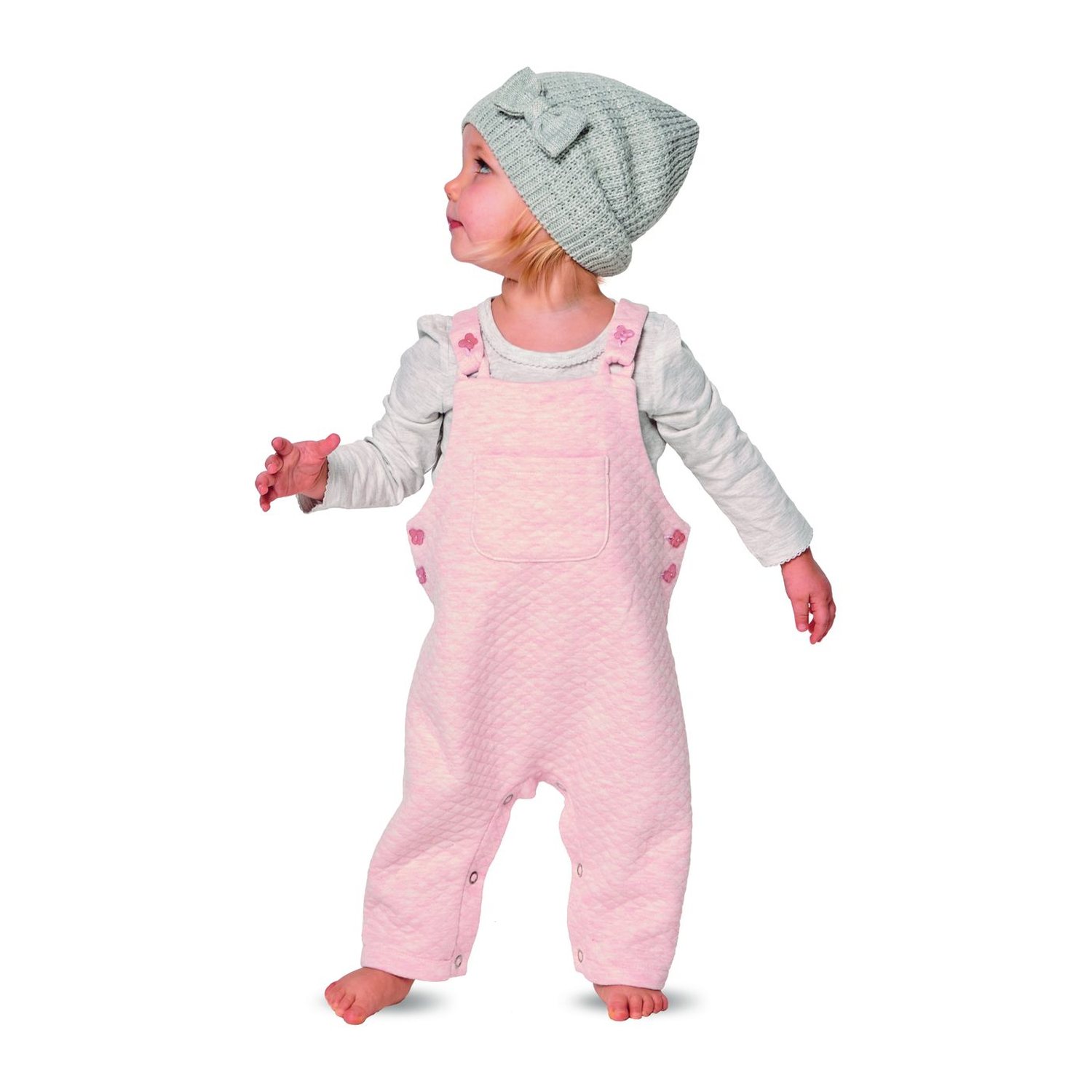 burda style Schnittmuster 9295: Latzhose mit Knopfträgern, Modellfoto 1
