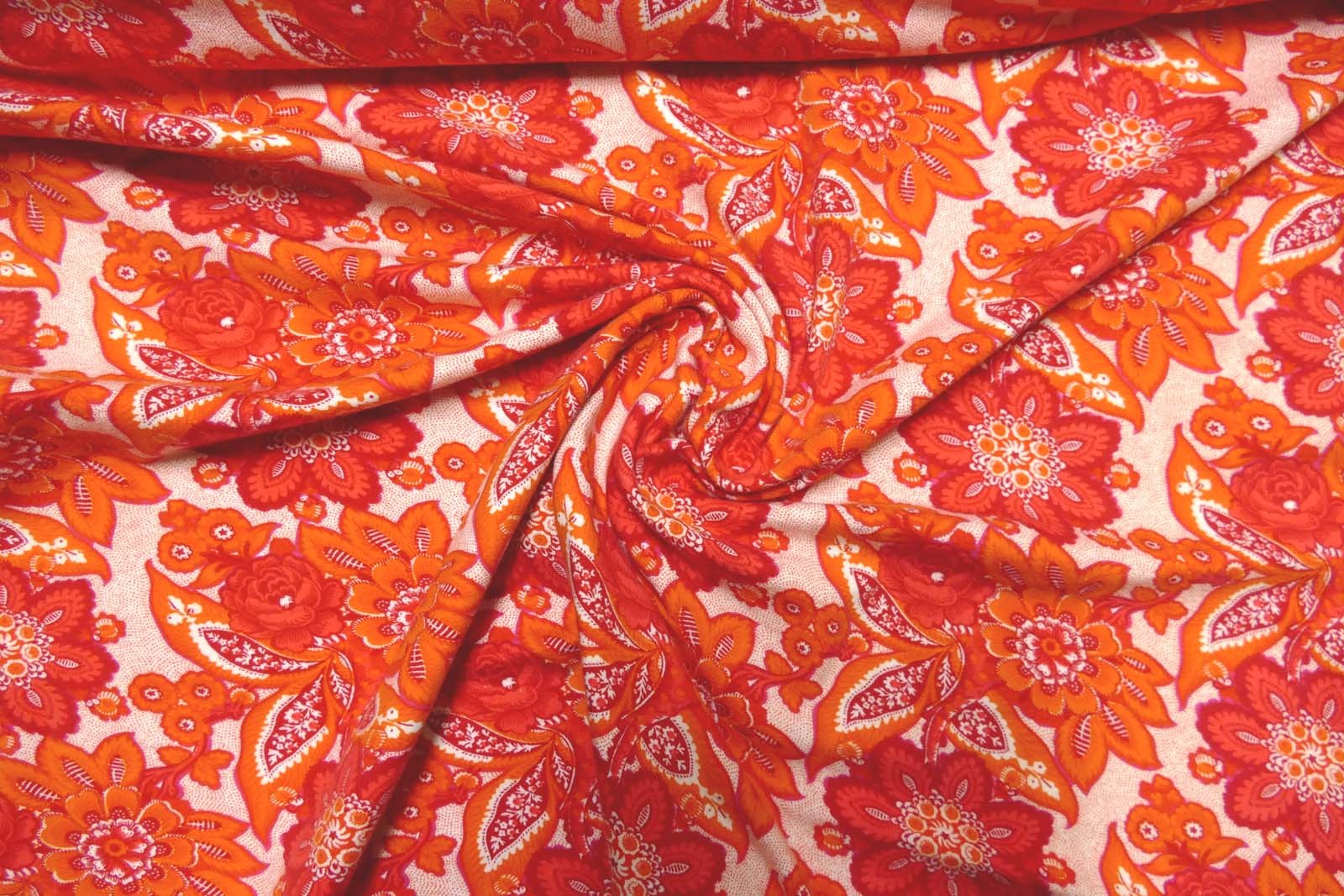Baumwoll Jersey  paisley rotorange 636
