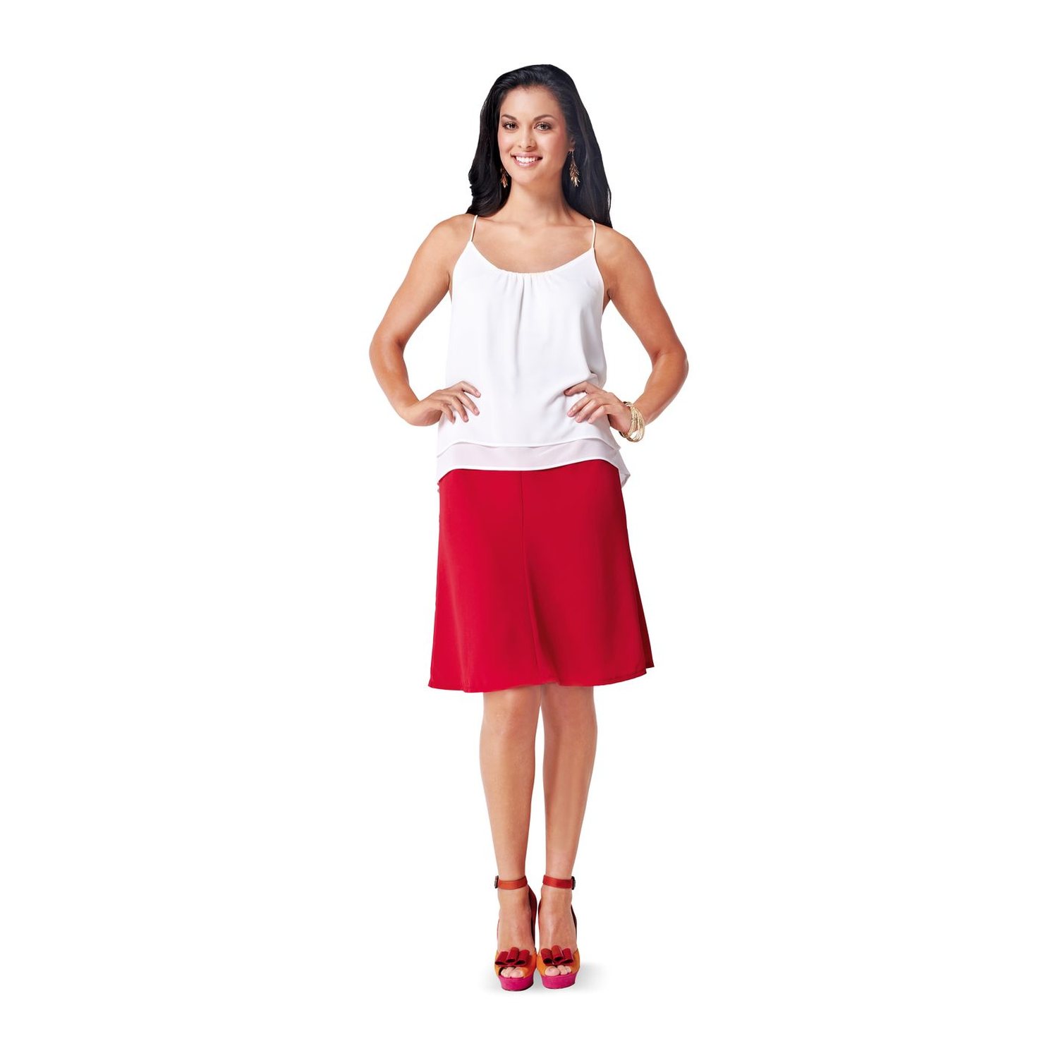 burda style Schnittmuster 6818: Sommerrock mit Gummizug, Modellfoto 2