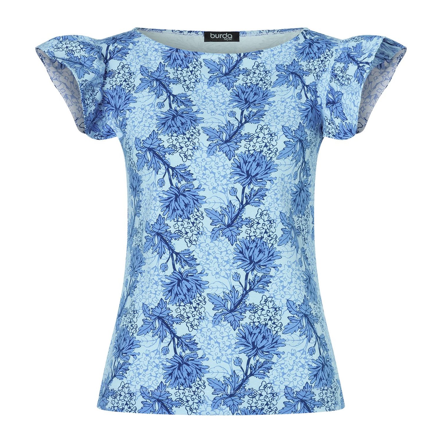 burda style Schnittmuster 5629: Sommertops aus Jersey, Modellfoto 3