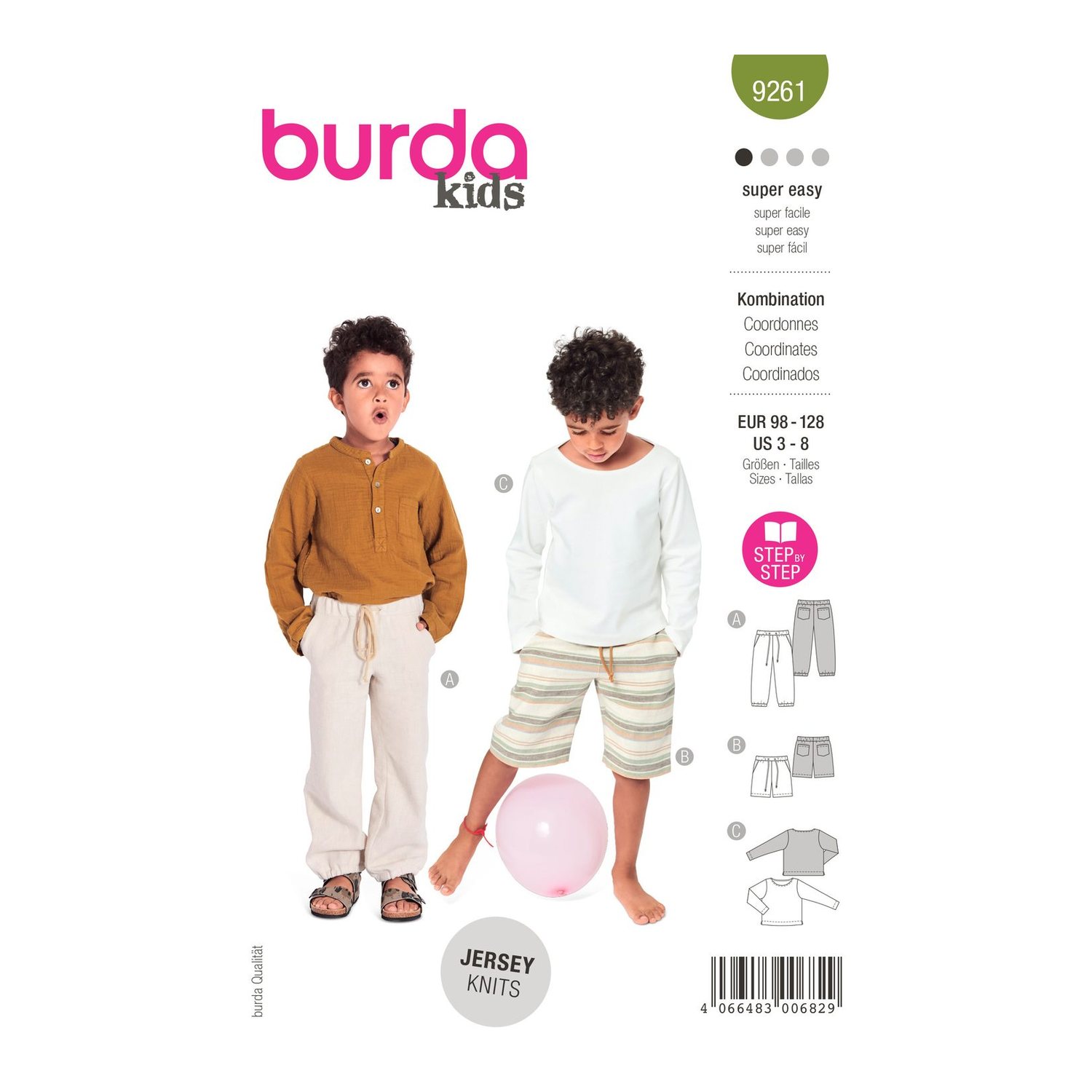 burda style Schnittmuster 9261: Schlupfhosen und Shirt, Modellfoto 1