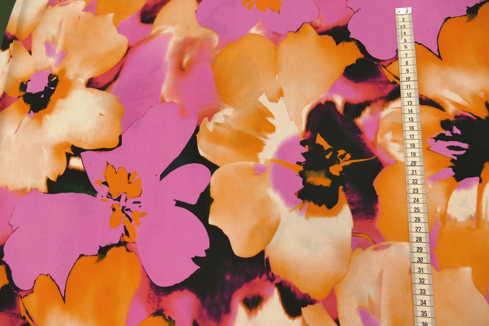 Viskose Crepe pink orange