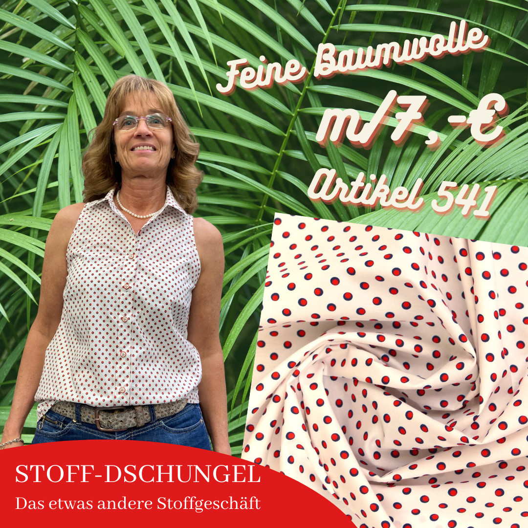Baumwollpopeline Tupfen auf weiß 0541