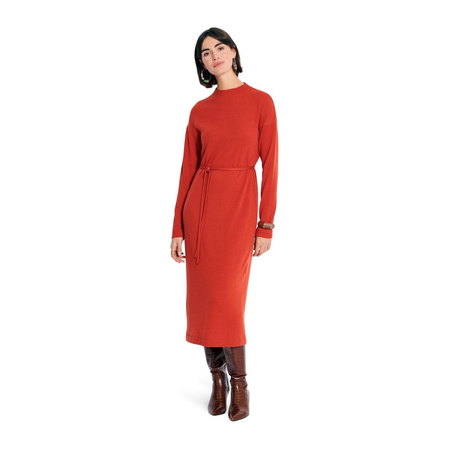 burda style Schnittmuster 5859: Kleid und Shirt mit Rollkragen, Modellfoto 2