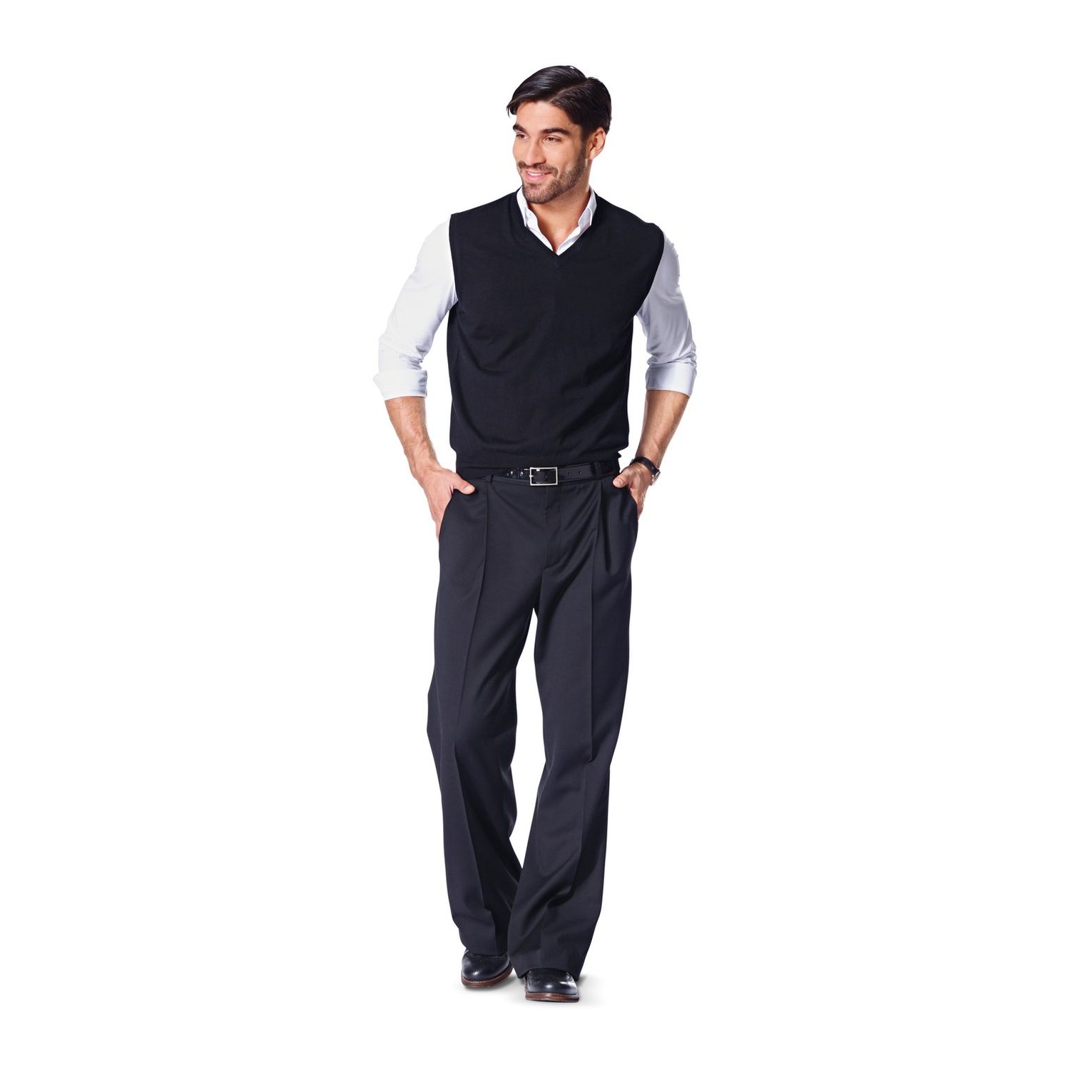 burda style Schnittmuster 7022: Herrenhose mit Bundfalte, Modellfoto 2