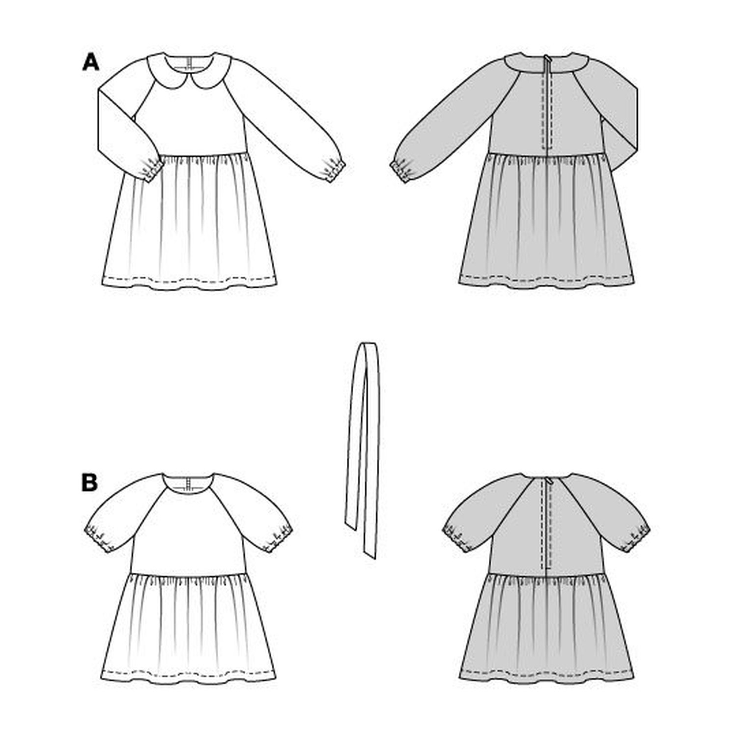 burda style Schnittmuster 9189: Hängerkleid und Sweatkleid, Technische Zeichnung