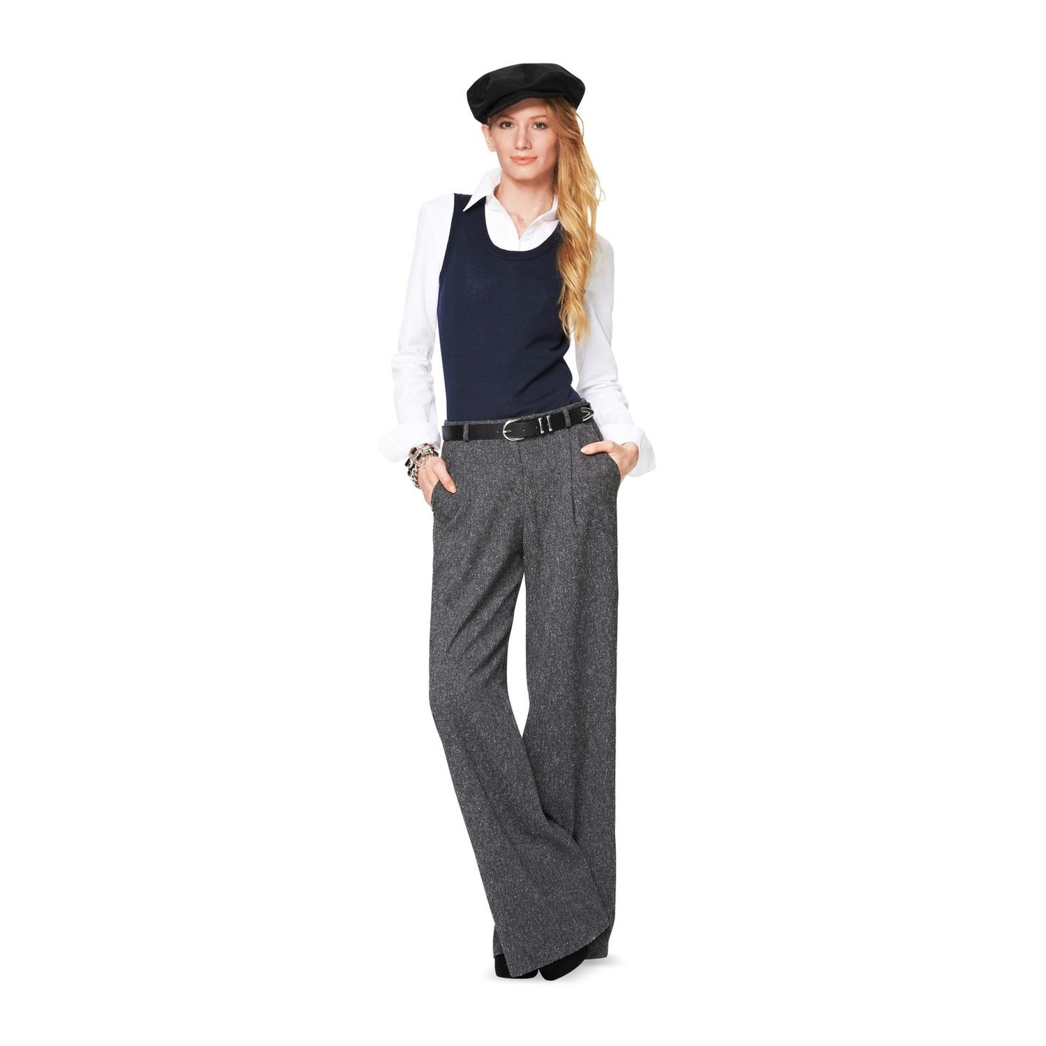 burda style Schnittmuster 6856: Marlenehose und High-Waist-Hose, Modellfoto 1