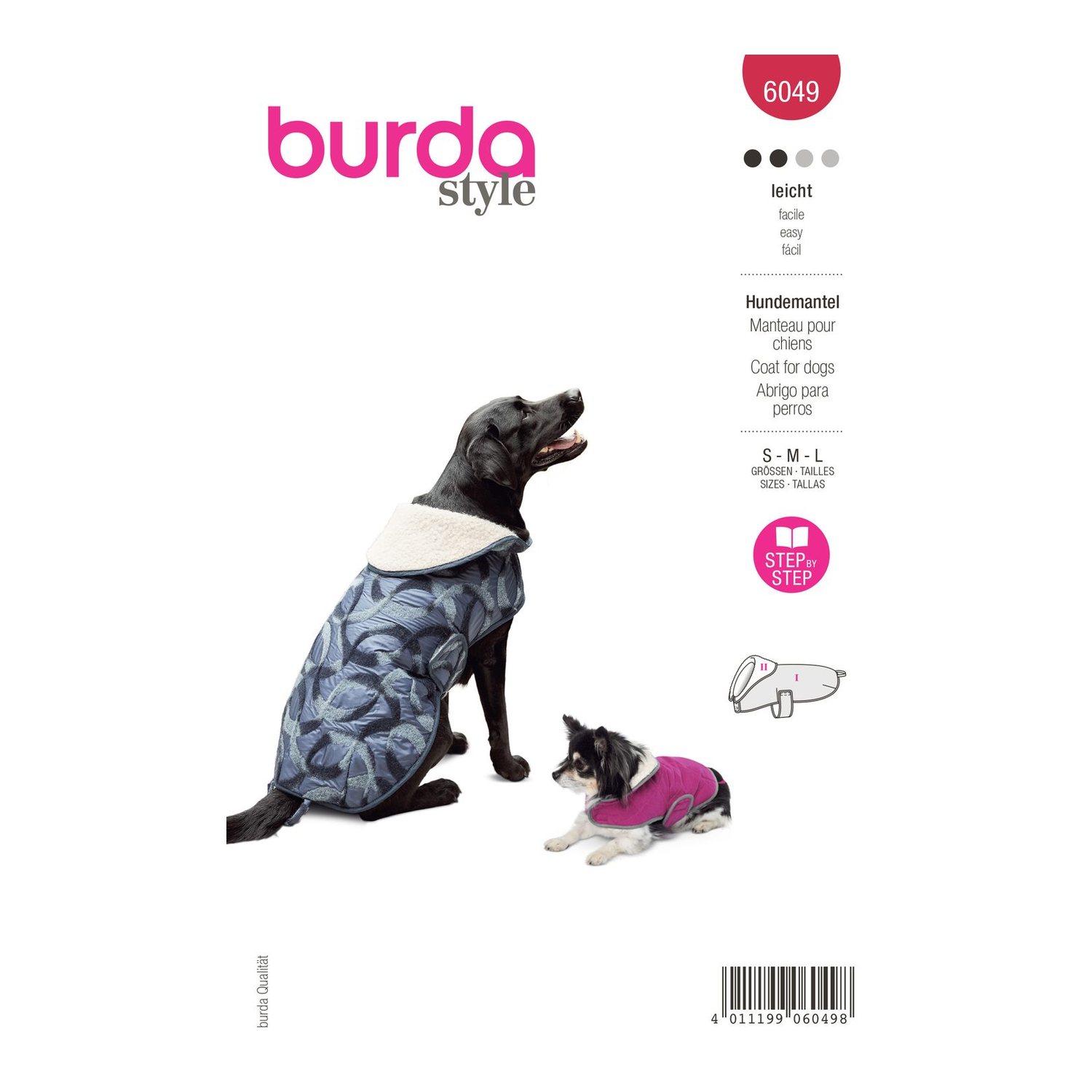 burda style Schnittmuster 6049: Hundemantel mit Klettverschluss, Modellfoto 1