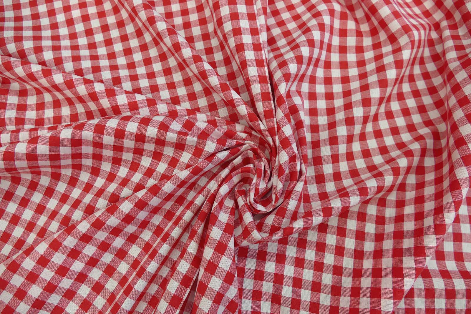 Baumwoll Karo rot weiß